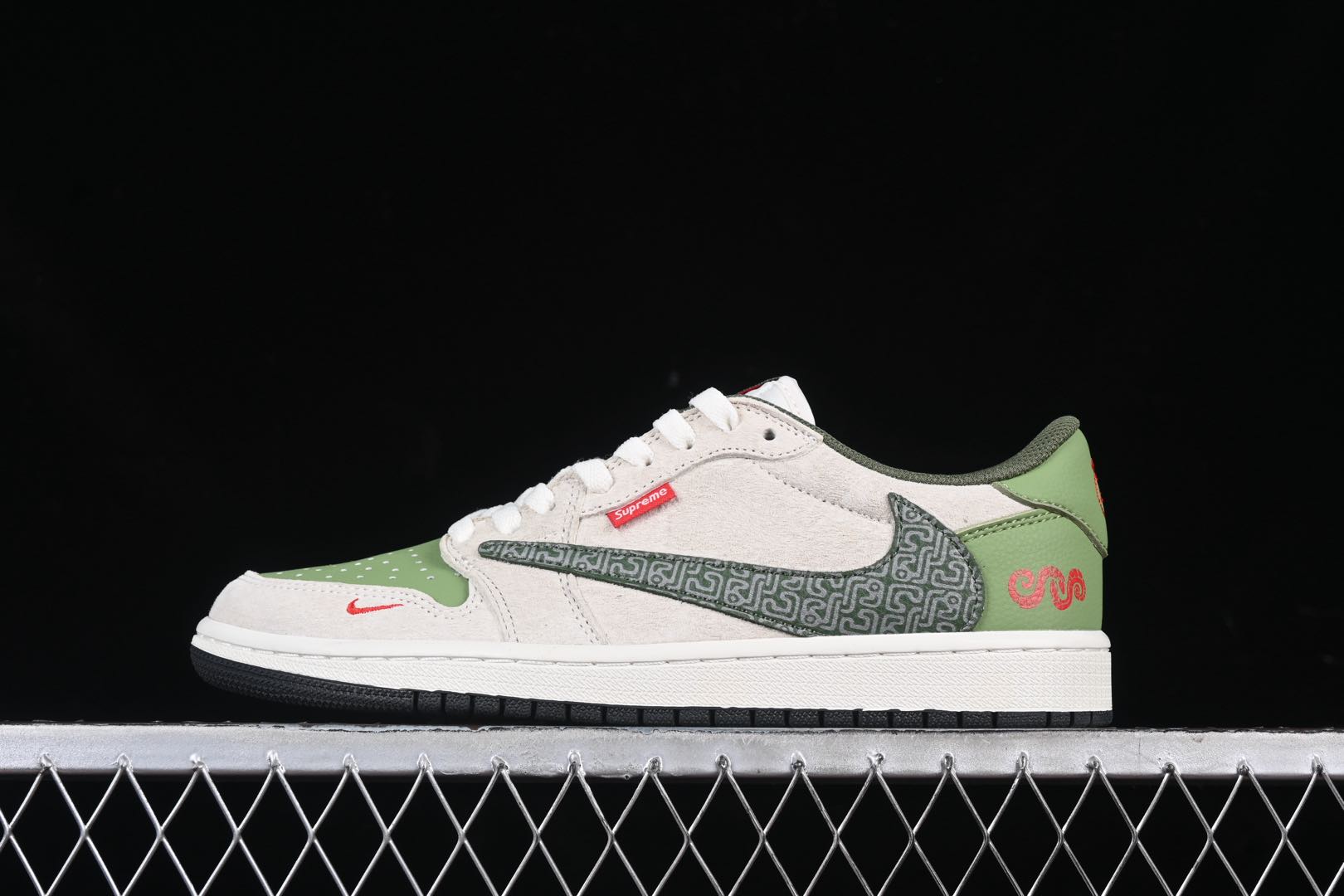 Travis Scott x Fragment Design x Air Jordan 1 Low OG SP AJ1 乔1 蛇年限定 青蛇 低帮文化休闲板鞋 DM7866-075#多方联名合9