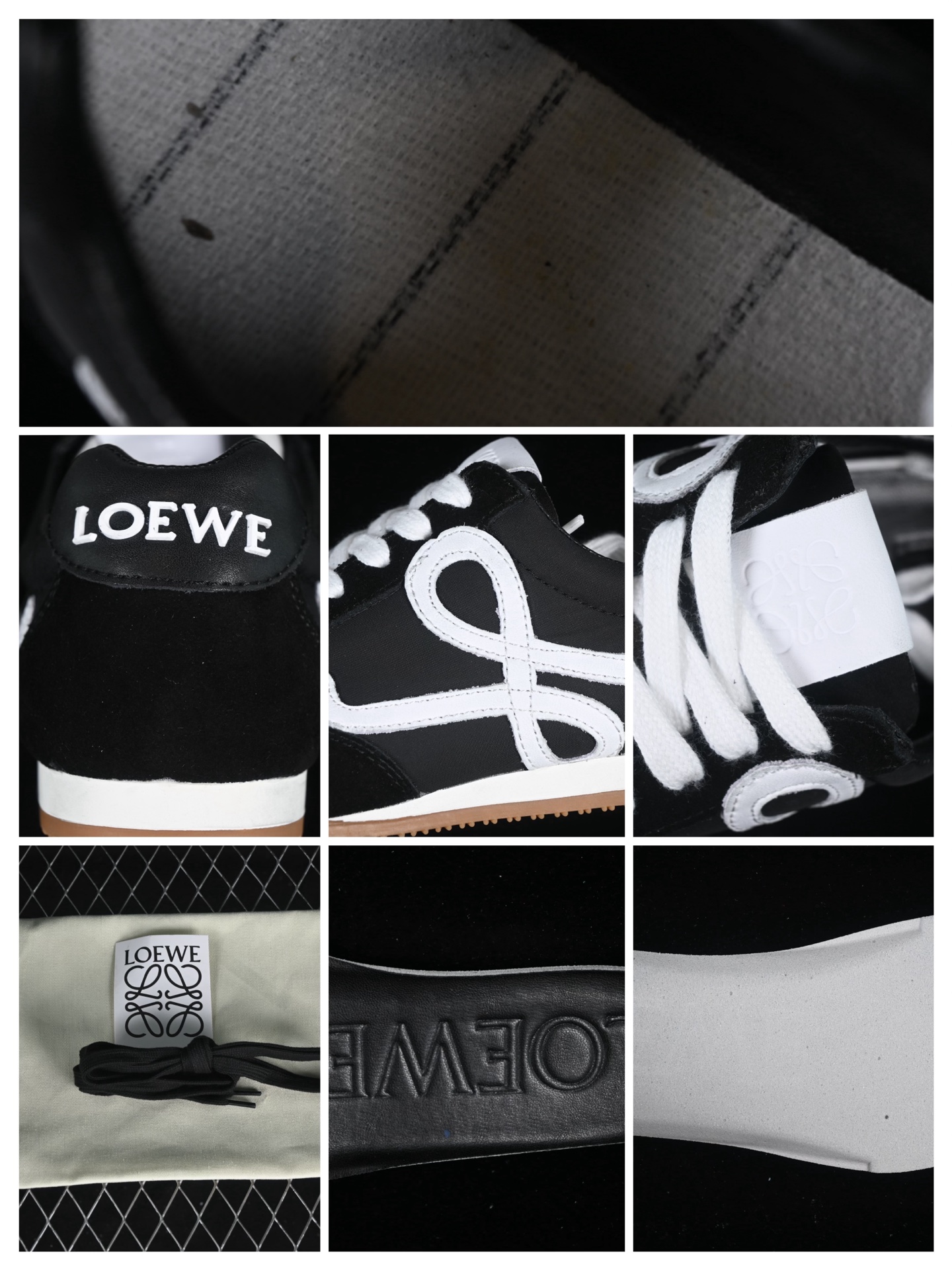 💰260公司级💰400纯原
 Loewe Ballet Runner 2.0 Sneakers 罗意威 芭蕾舞2.0系列阿甘复古风德训薄底百搭休闲运动鞋 Black White
尺码：36 37 38 39 40 N.D4