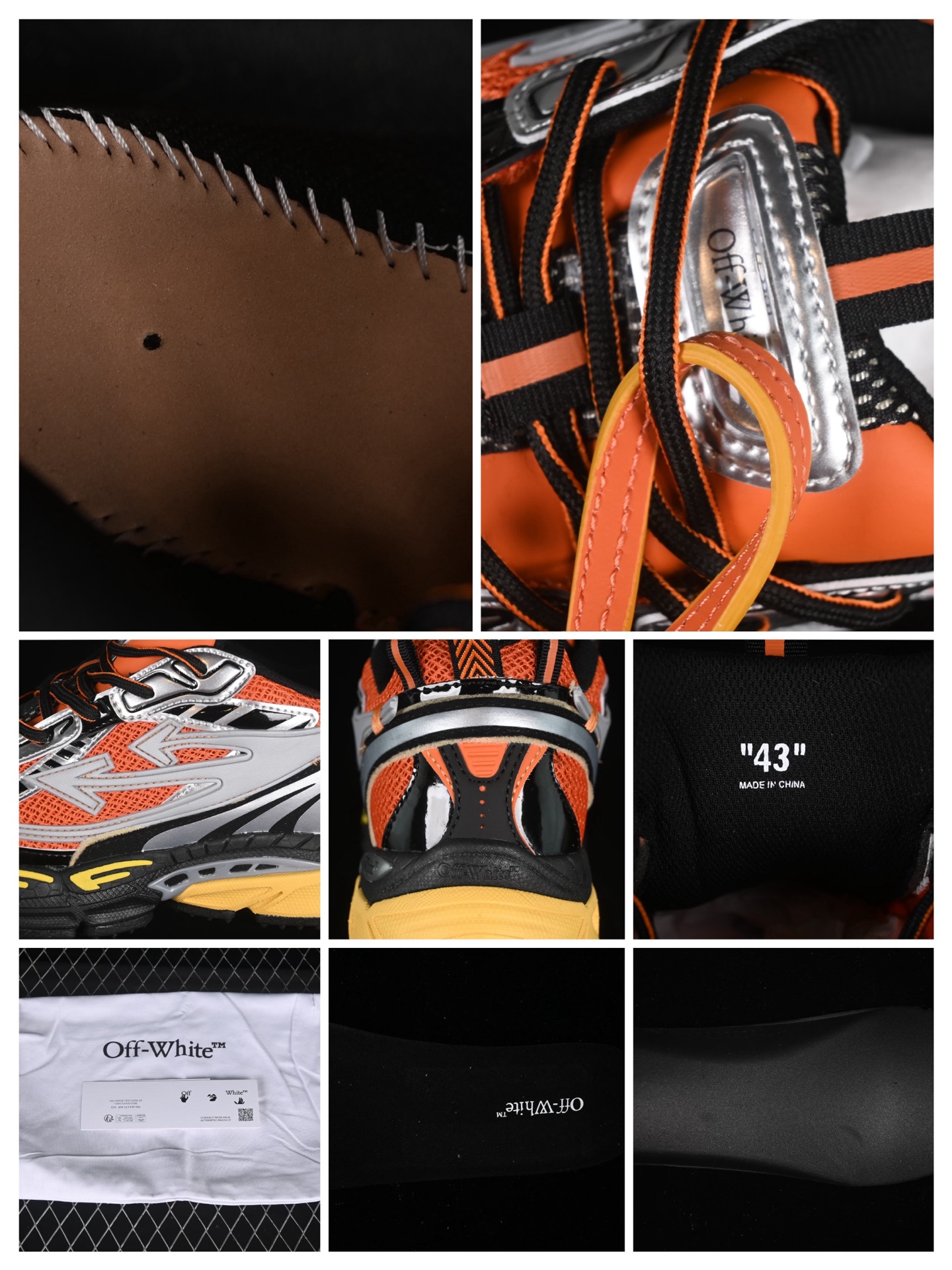 Off-White Be Right 灰橘色低帮生活休闲鞋
#鞋款的外观设计走在时尚前沿，其独特的风
