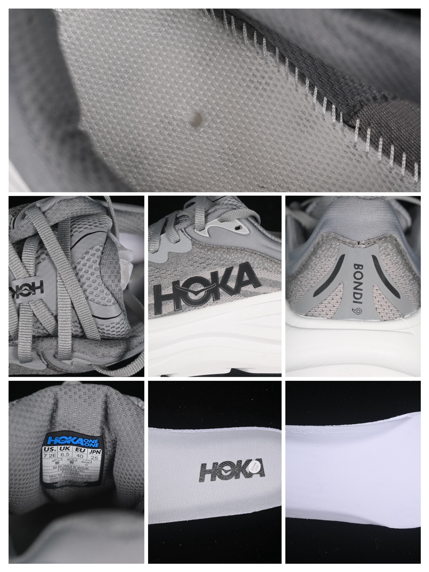 💰260纯原
 HOKA ONE ONE Bondi 9 机能缓震跑鞋 1162013 GCTC
#鞋面部分采用工程网眼面料，可以确保必要的透气性能。使用了全新的莱卡橡筋，这大大提升了鞋面的硬度，由此增加鞋面的支撑性能。后掌33mm、前掌29mm的超厚Soft EVA中底，比传统的EVA材料还要柔软30%
尺码：36 36.5 37.5 38 39 40 40.5 41 42 42.5 43 44 44.5 45 GDD4