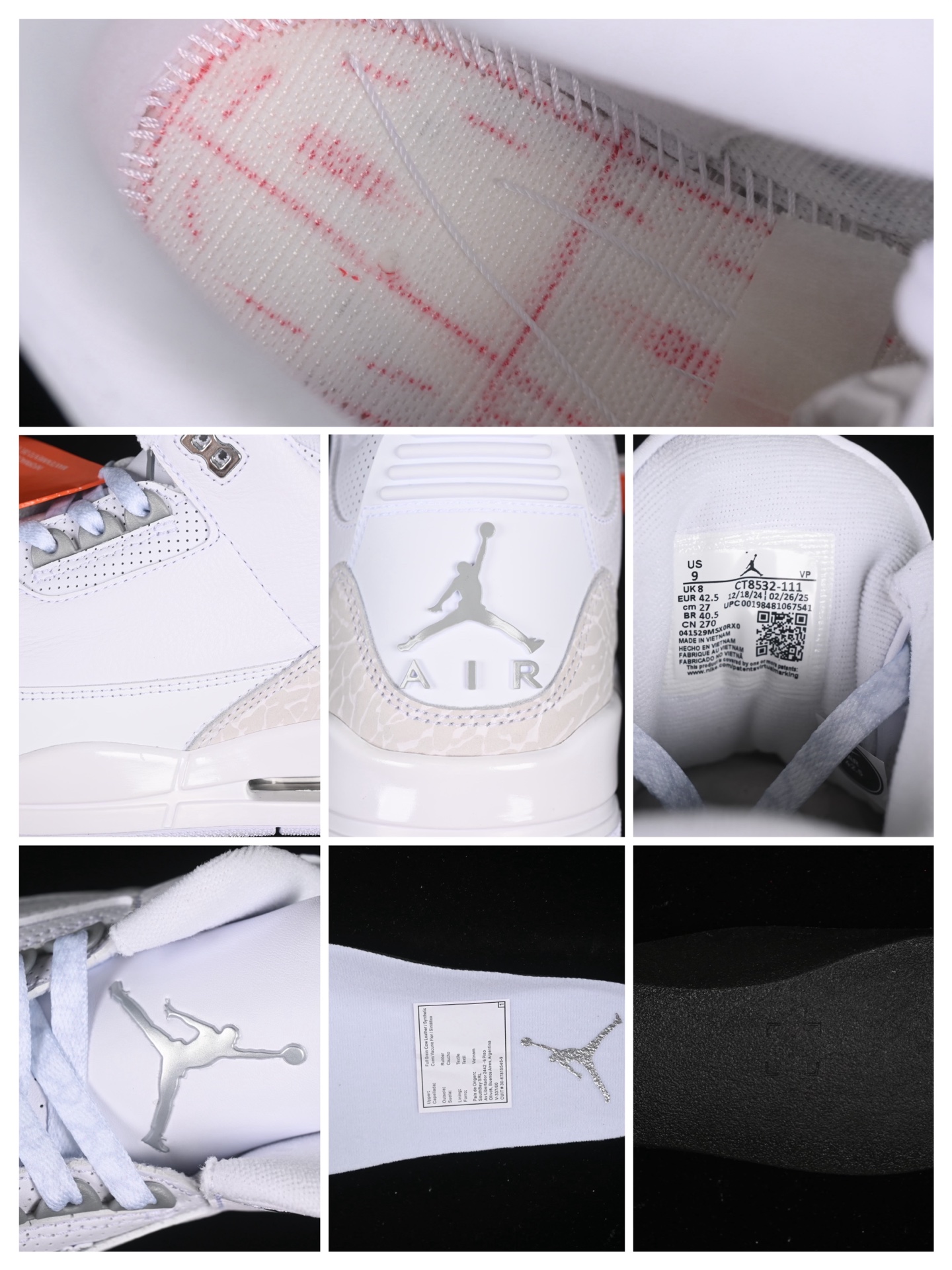 💰520顶级
Air Jordan 3 Retro "Pure Money" AJ3 乔3复刻白猫 CT8532-111
#大厂出品 原楦原纸板 细节如图所 客供原厂材料开发 极致一眼正品既视感 细节如图所
尺码:36 36.5 37.5 38 38.5 39 40 40.5 41 42 42.5 43 44 44.5 45 46 47.5 B.G7