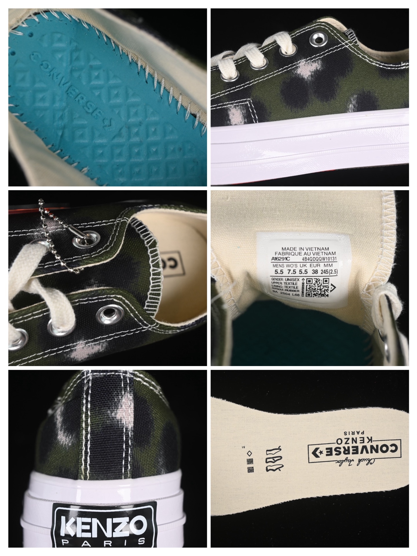 💰140纯原
 Kenzo x Converse Chuck Taylor Ox Hana Leopard Cypress 联名款 棕黑色低帮休闲板鞋 A16291C
尺码：35 36 36.5 37 37.5 38 39 39.5 40 41 41.5 42 42.5 43 44 M.C3