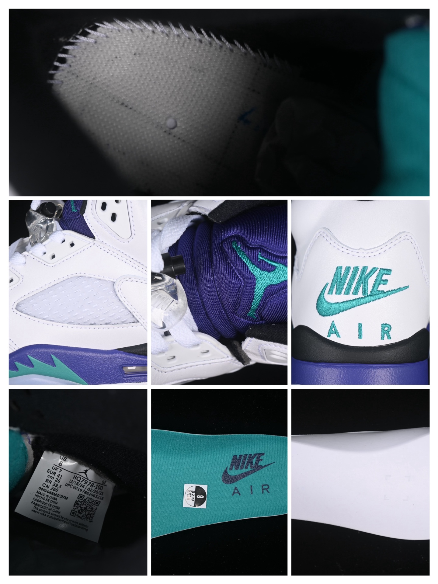 💰380纯原
 Air Jordan 5 OG "Grape" AJ5 乔5白葡萄 头层篮球鞋 HQ7978-100
尺码：40 40.5 41 42 42.5 43 44 44.5 45 46 47.5 48.5 LTE5