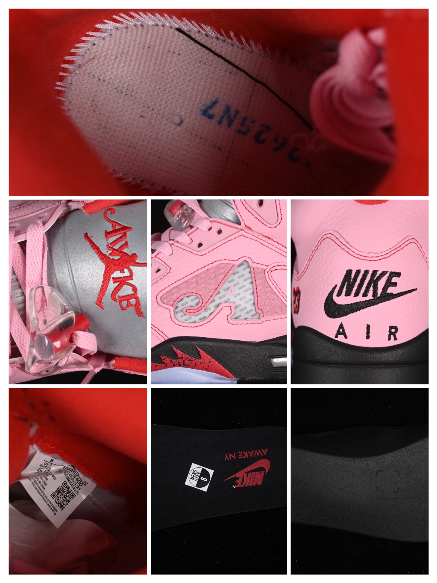 💰440顶级
Awake NY x Air Jordan 5 "Arctic Pink" AJ5 乔5联名款粉色 DV4982-600
#鞋身以大面积淡粉色为主色调,最大的亮点是AJ5标志性的透气网格以Awake NY标志性Logo呈现!
尺码:36 36.5 37.5 38 38.5 39 40 40.5 41 42 42.5 43 44 44.5 45 46 47.5 48.5 LTE5