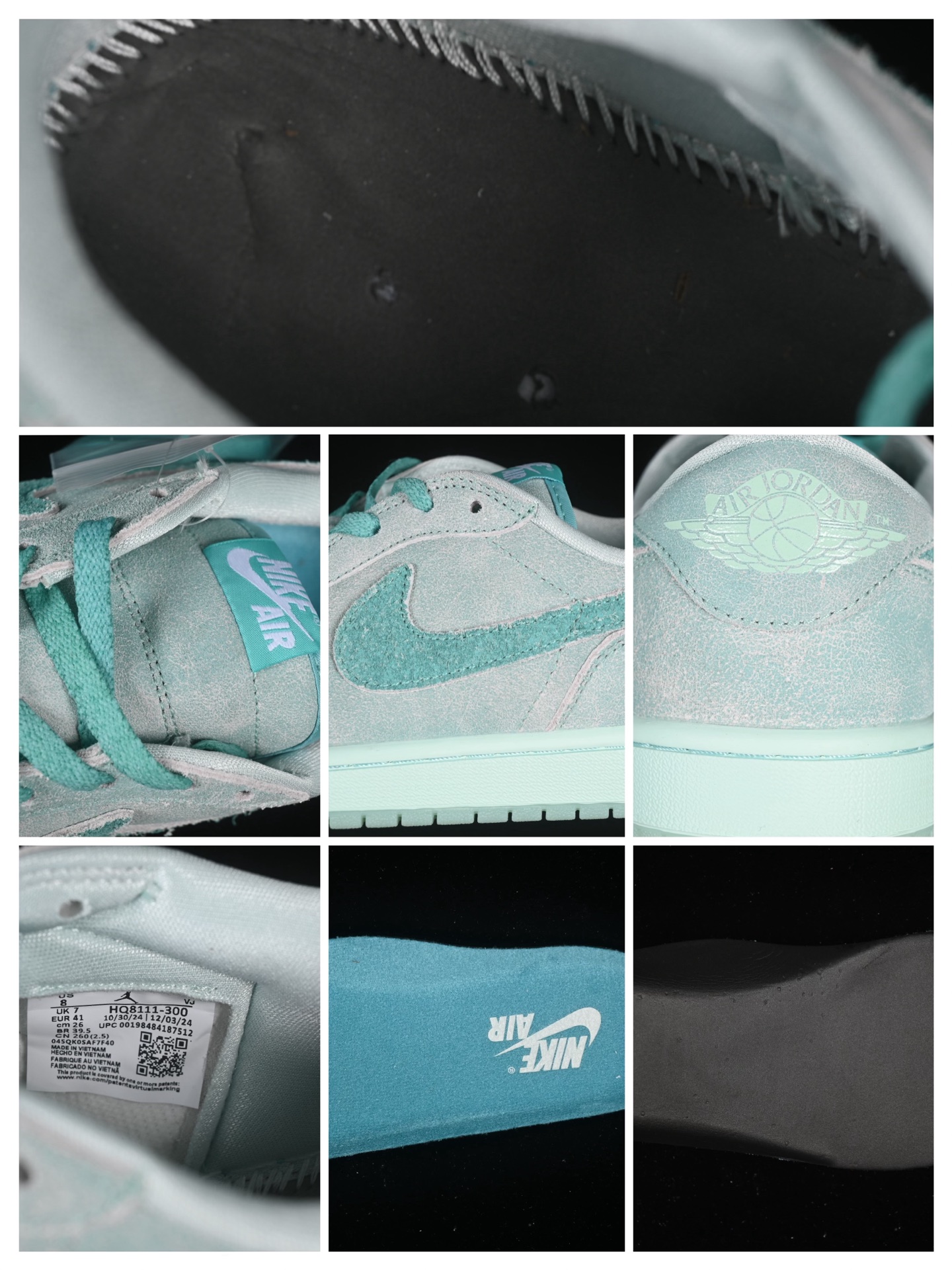 💰200公司级💰240纯原
Air Jordan 1 Low "Washed Teal" AJ1 乔1冰感薄荷 低帮文化休闲板鞋 HQ8111-300
#鞋款采用水洗青色色调搭配翻毛皮鞋面,为 1985 年经典元年版本注入冰感薄荷的新鲜气息。鞋舌处的 Nike Air 标志和后跟的 Wing 标志述彰显了该鞋款的历史渊源。透明鞋底为整体格调增添了清新的亮点。
尺码:36 36.5 37.5 38 38.5 39 40 40.5 41 42 42.5 43 44 44.5 45 46 99C3
