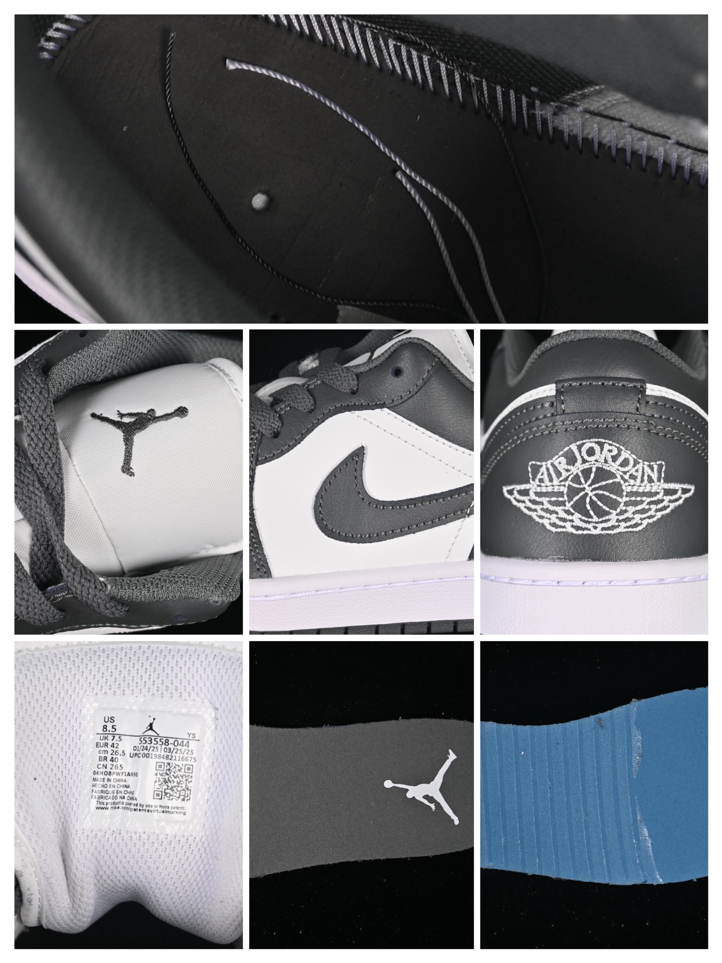 💰240纯原💰280顶级
Air Jordan 1 Low AJ1 乔1白灰配色 低帮文化休闲板鞋 553558-044
#市售最高品质 原鞋开发 大厂代工流水线打造 公司货既视感 细节随意对比
尺码：40 40.5 41 42 42.5 43 44 44.5 45 46 H8D4