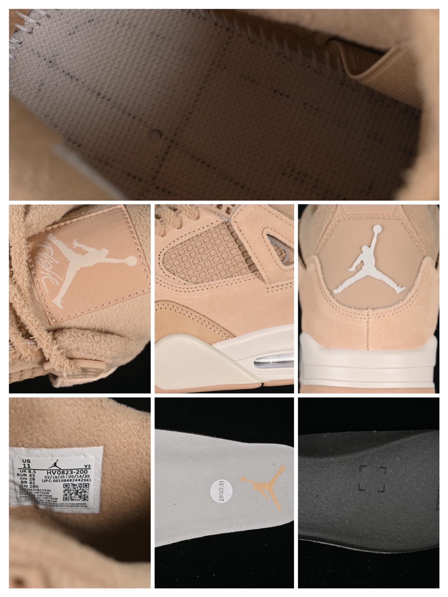  Air Jordan 4 Retro AJ4 乔4沙漠黄 HV0823-200
尺码：36 36.5