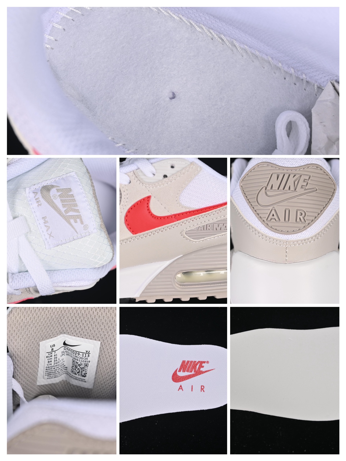 💰220纯原
 Nike Air Max 90 耐克复古气垫跑鞋 DM0029-113
尺码：36 36.5 37.5 38 38.5 39 40 40.5 41 42 42.5 43 44 44.5 45 46 B.C3