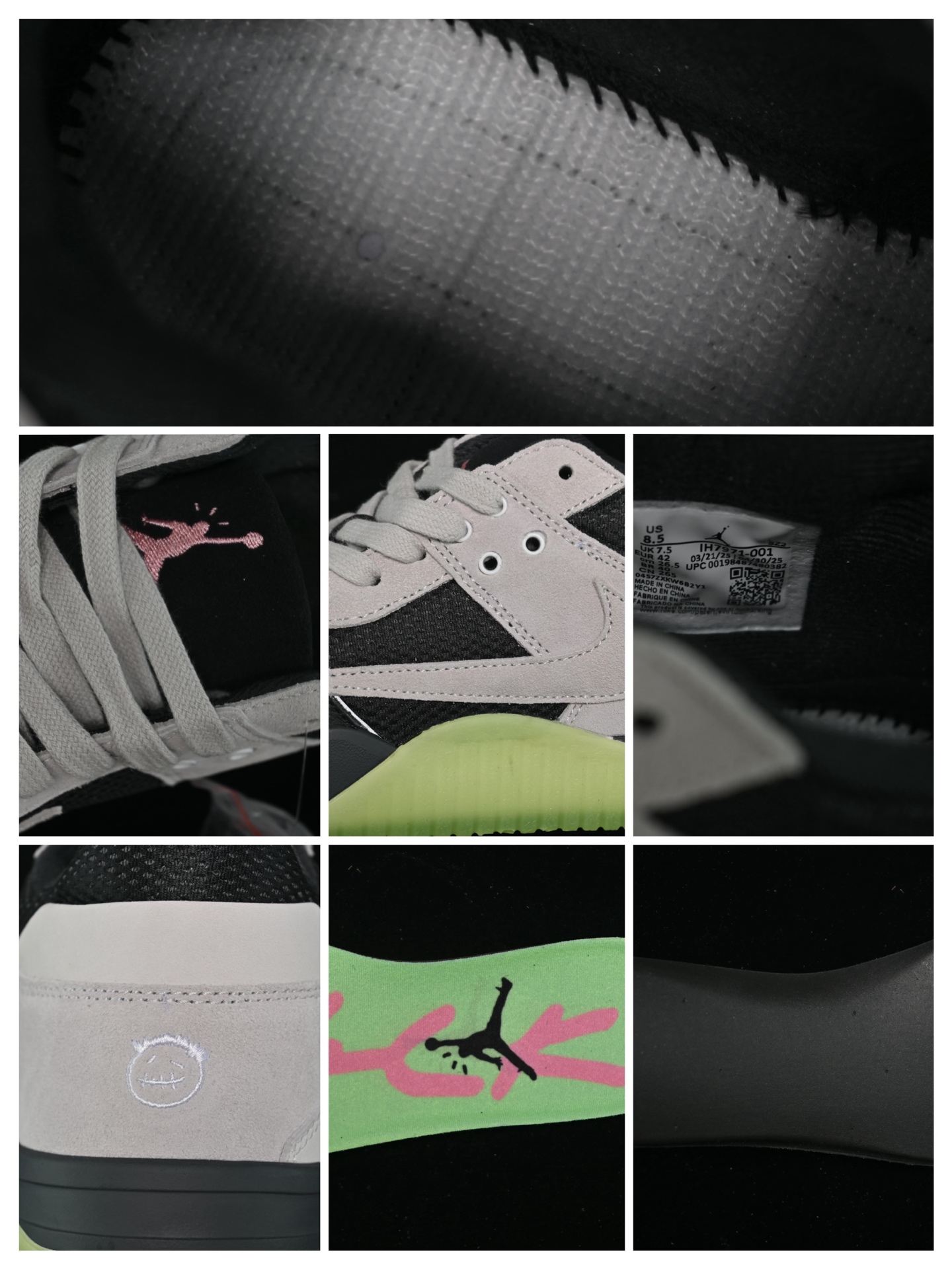 💰420纯原
Chase B x Travis Scott x Jordan Jumpman Jack TR AJ1 乔1联名TS倒勾 IH7971-001
#全新的合作鞋款选择了Jumpman Jack TR鞋型为蓝本,鞋面采用黑色鸵鸟纹皮革搭配大面积黑色网眼和灰白色麂皮呈现。魔术贴位置采用黑色皮革打造,鞋舌的Jumpman Logo采用粉色点缀,最后以夜光大底收尾,规格不低。
尺码:40 40.5 41 42 42.5 43 44 44.5 45 46 47.5 48.5 HCE5