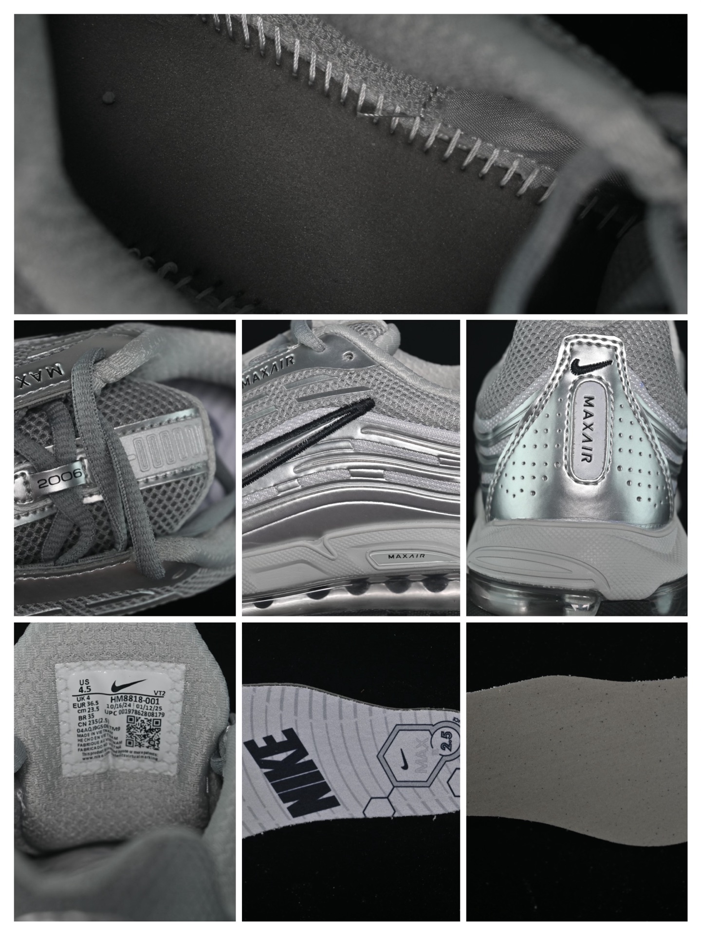 💰260纯原
 Comme Des Garcons Homme Plus x Nike Air Max TL 2.5 Pack 川久保玲联名气垫跑鞋 HM8818-001
#鞋款采用透气网眼布和皮革材料，确保了穿着的轻盈与耐用。前掌和后跟上的迷你 Swoosh 标志，彰显了 Nike 品牌的经典元素。后跟和鞋垫上有 CDG 品牌标识，进一步强调了此次的合作身份。
尺码：36 36.5 37.5 38 38.5 39 40 40.5 41 42 42.5 43 44 44.5 45 FYD4