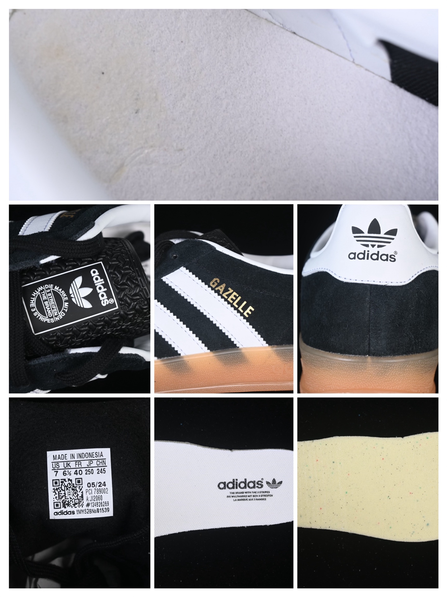 💰240纯原 Adidas Originals Gazelle Indoor JI2060 三叶草复古休闲防滑耐磨低帮板鞋
#原厂原数据版型 皮料切割干净无任何毛边 鞋型细节完美 超高清洁度
尺码：35 36 36.5 37 38 38.5 39 40 40.5 41 42 42.5 43 44 44.5 45 C.D4