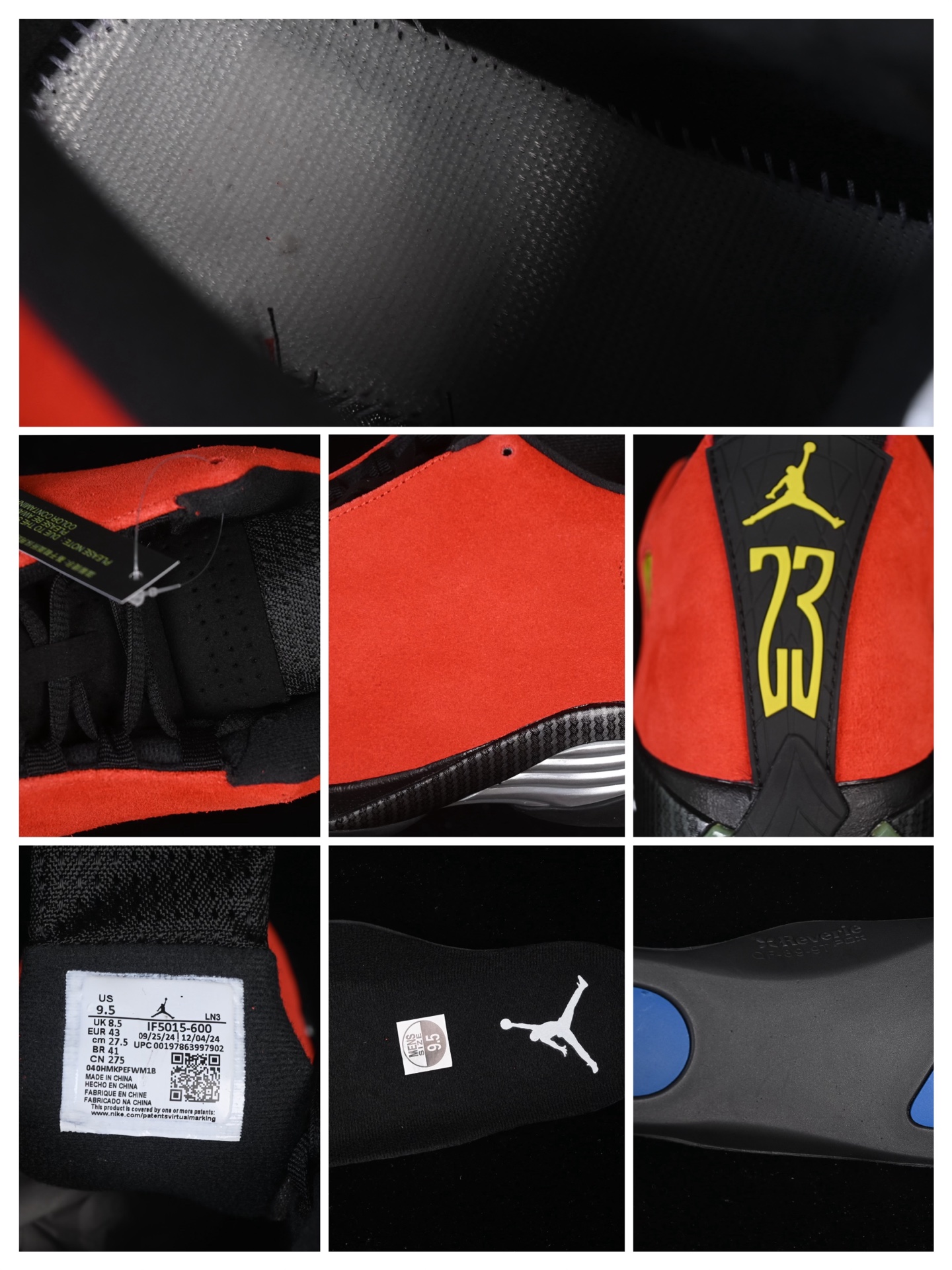 💰480纯原
 Air Jordan 14 Retro "Ferrari" AJ14 乔14法拉利 大红战马 IF5015-600
#大厂出品 原楦原纸板 客供原厂材料开发 全麂皮鞋身材质 细节如图所示
尺码：40 40.5 41 42 42.5 43 44 44.5 45 46 47.5 P.E5