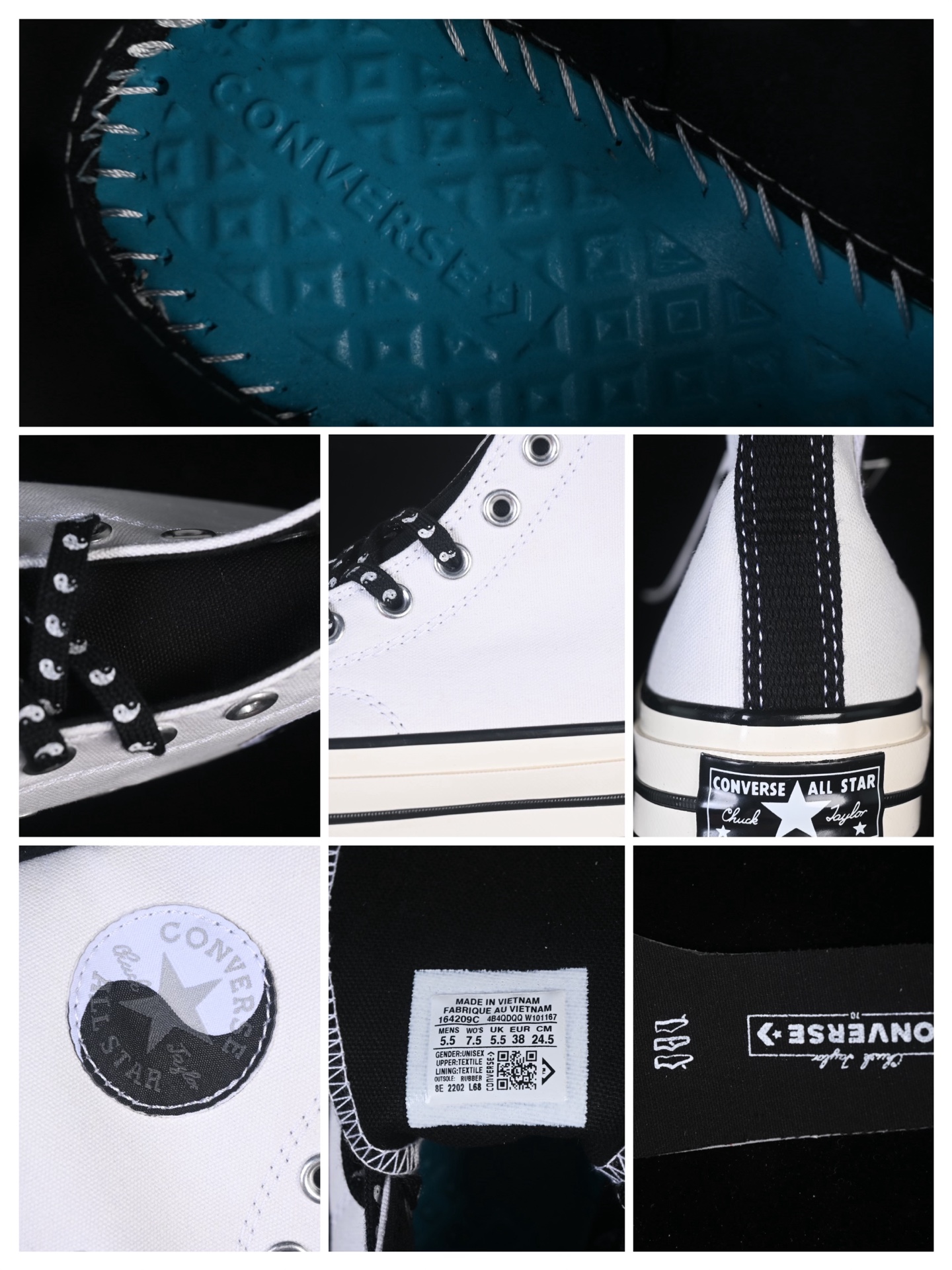 💰140纯原
Converse 1970s Hi 阴阳太极 三星黑标高帮帆布鞋 164209C
尺码：35 36 36.5 37 37.5 38 39 39.5 40 41 41.5 42 42.5 43 44 M.C3