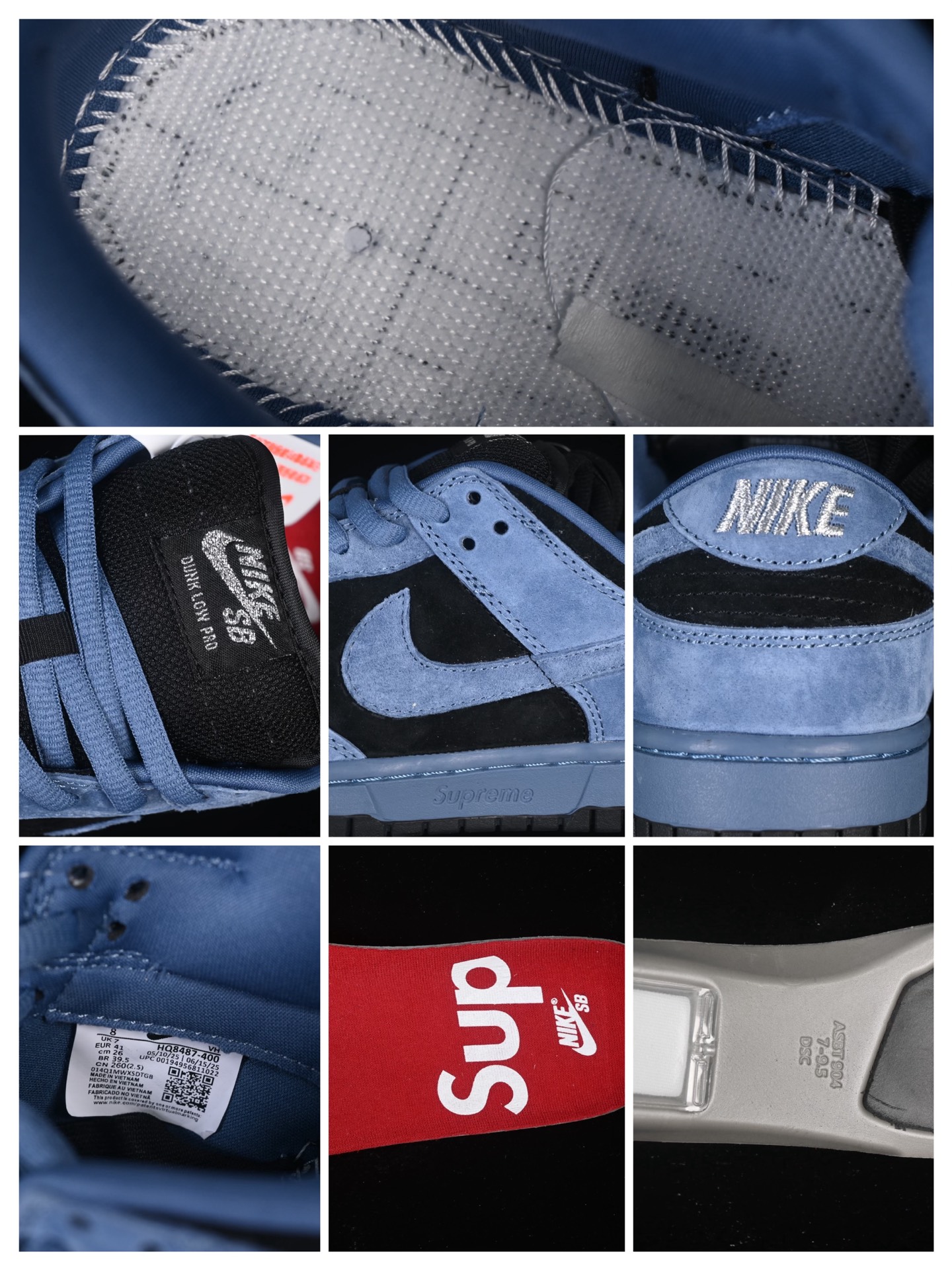 💰260公司级💰360纯原
 Supreme x Nike Dunk SB Dunk Low 联名黑蓝 低帮休闲滑板鞋 HQ8487-400
尺码：35.5 36 36.5 37.5 38 38.5 39 40 40.5 41 42 42.5 43 44 44.5 45 46 47.5 N.D4