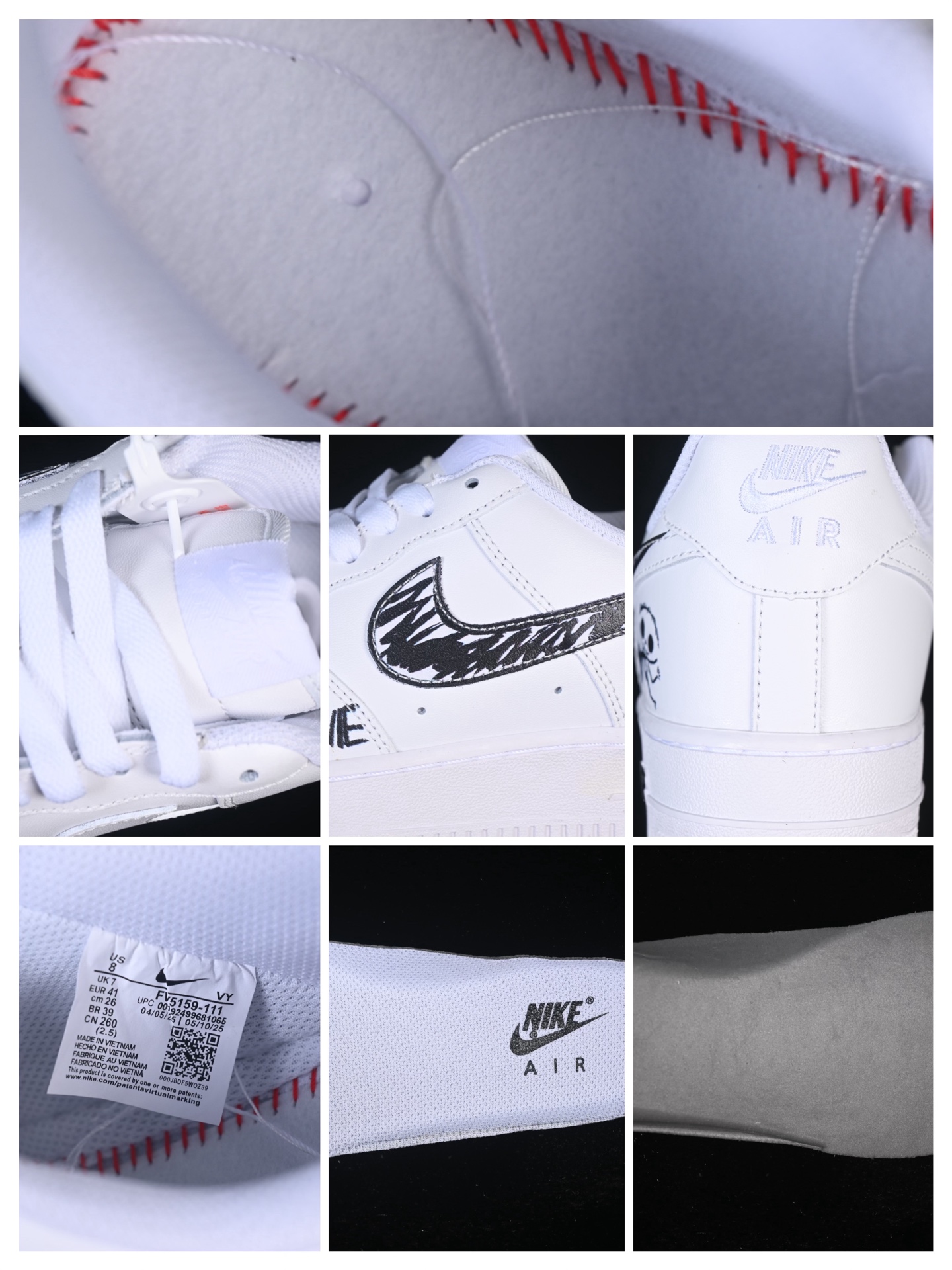 💰260纯原
 Nike Air Force 1'07 Low 万圣节主题 空军一号低帮休闲板鞋 FV5159-111
#定制皮料 原楦原纸板 纯正空军版型 内置全掌气垫
尺码：36 36.5 37.5 38 38.5 39 40 40.5 41 42 42.5 43 44 44.5 45 K.D4