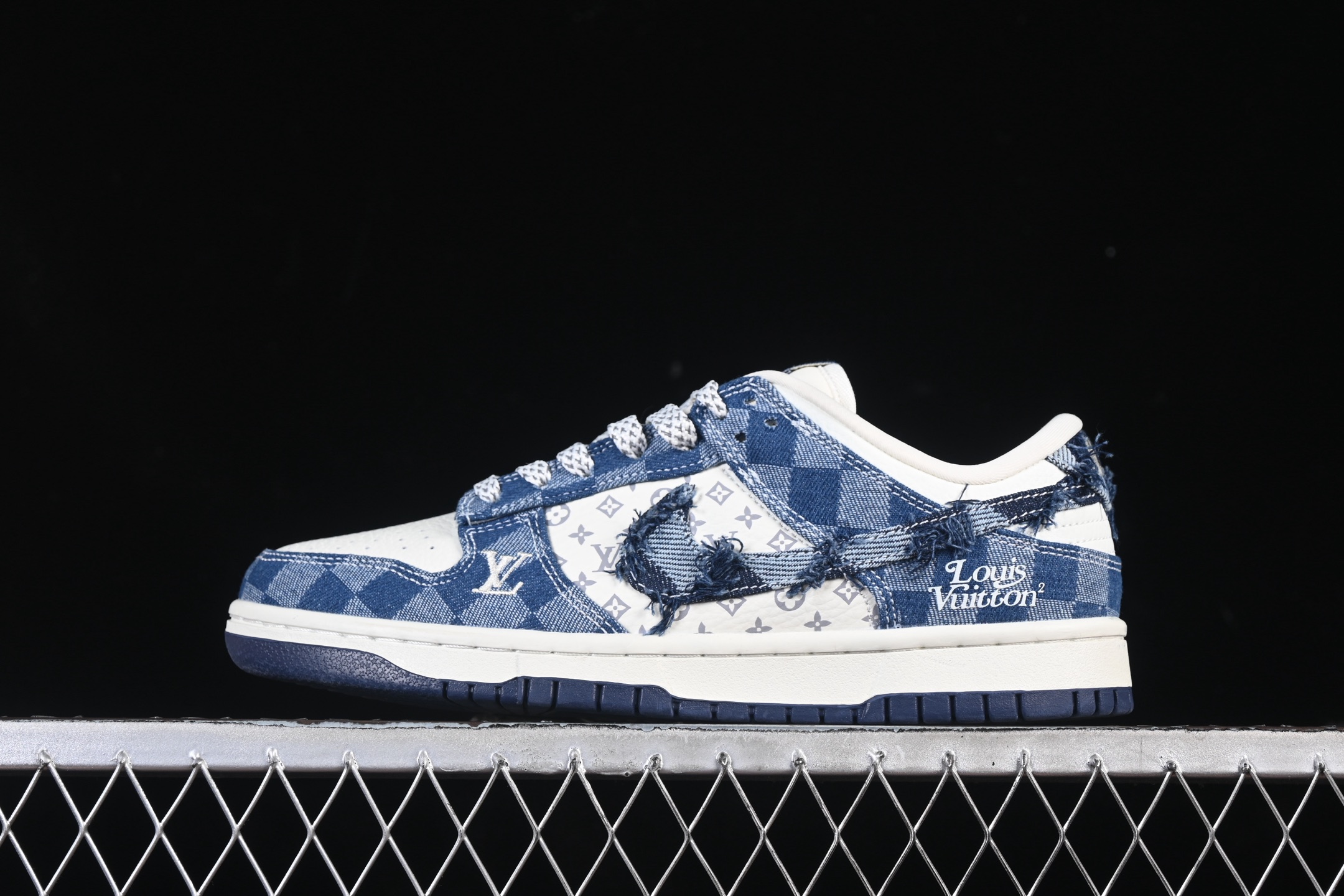 Nike SB Dunk Low LV联名 白蓝格子牛仔 高端定制 低帮休闲板鞋 YF9511-900#