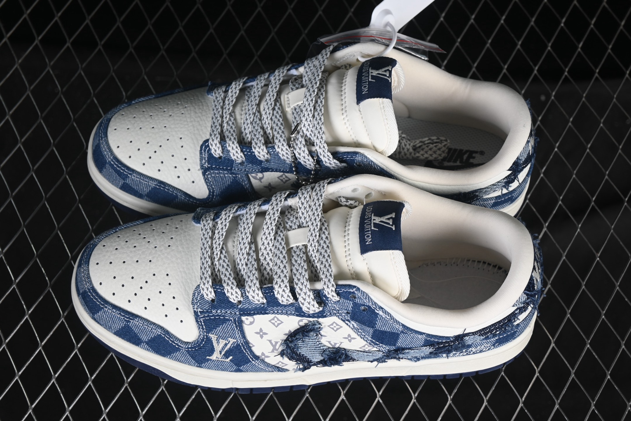 Nike SB Dunk Low LV联名 白蓝格子牛仔 高端定制 低帮休闲板鞋 YF9511-900#