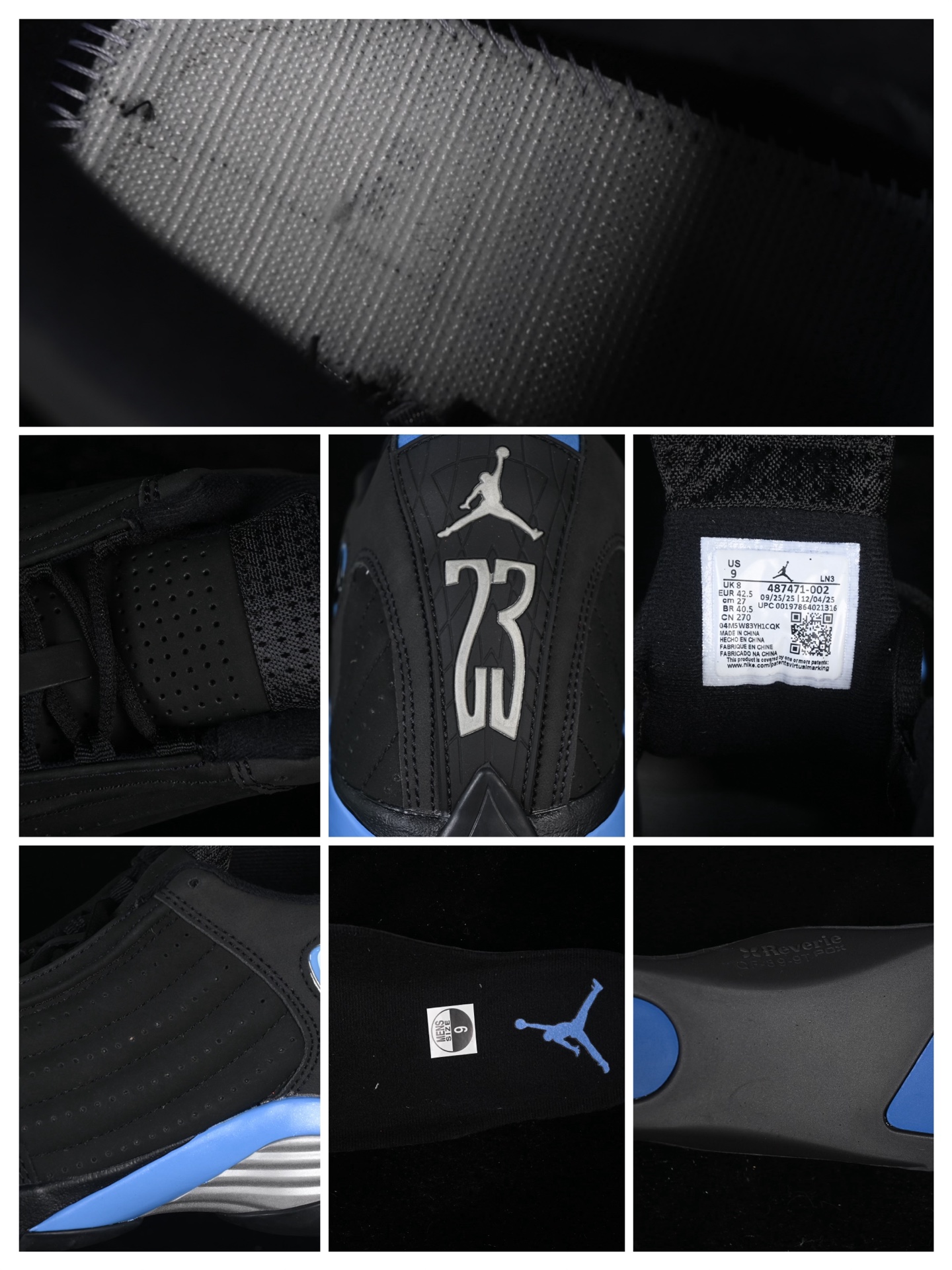 💰480纯原
Air Jordan 14 Retro "Black University Blue" AJ14 乔14法拉利 黑北卡蓝 487471-002
#大厂出品 原楦原纸板 客供原厂材料开发 全麂皮鞋身材质 细节如图所示
尺码：40 40.5 41 42 42.5 43 44 44.5 45 45.5 46 47.5 48.5 P.F6