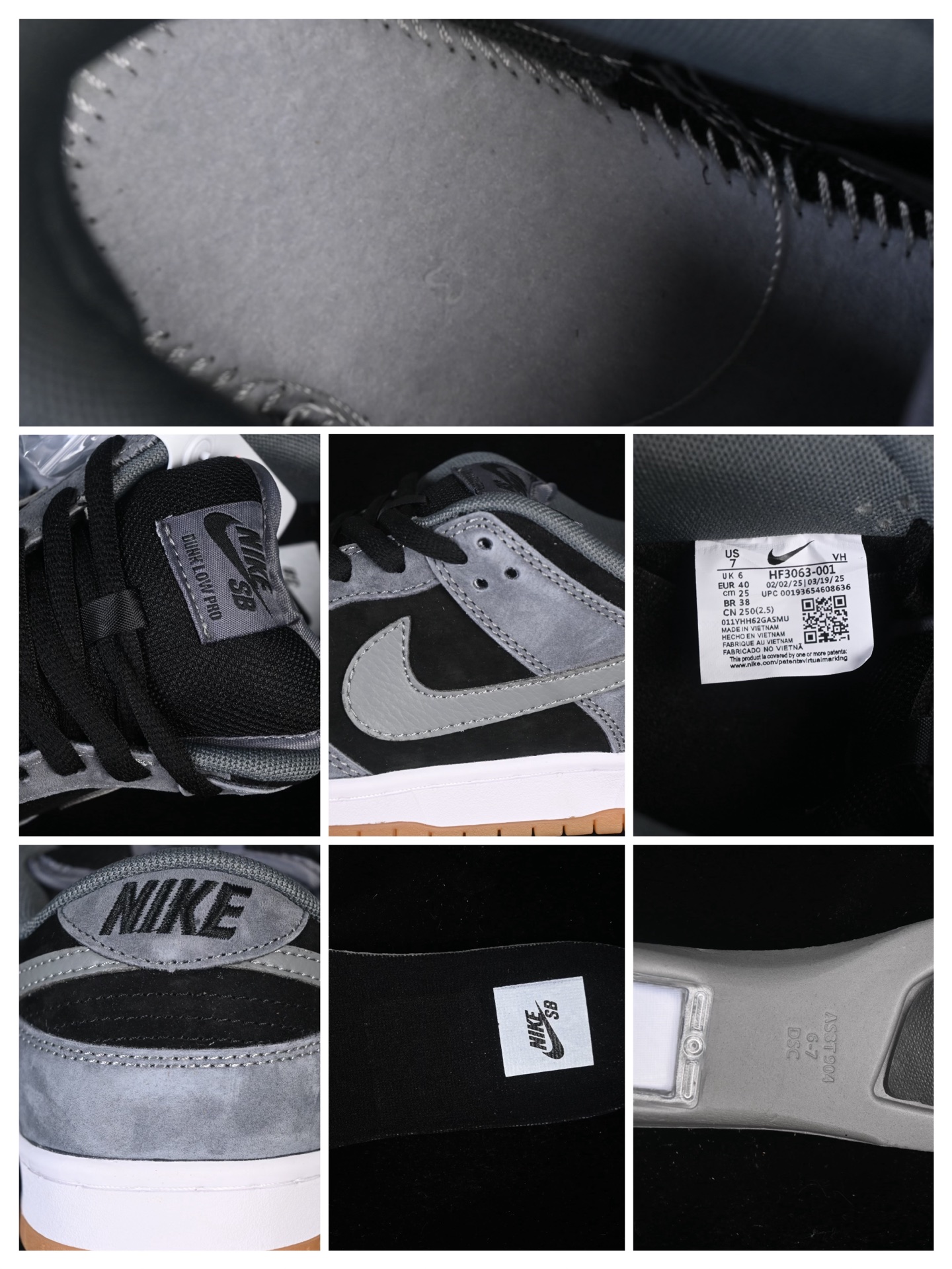 Nike SB Dunk Low 灰生胶 SB低帮休闲板鞋 HF3063-001#大厂纯原品质出货 清洁