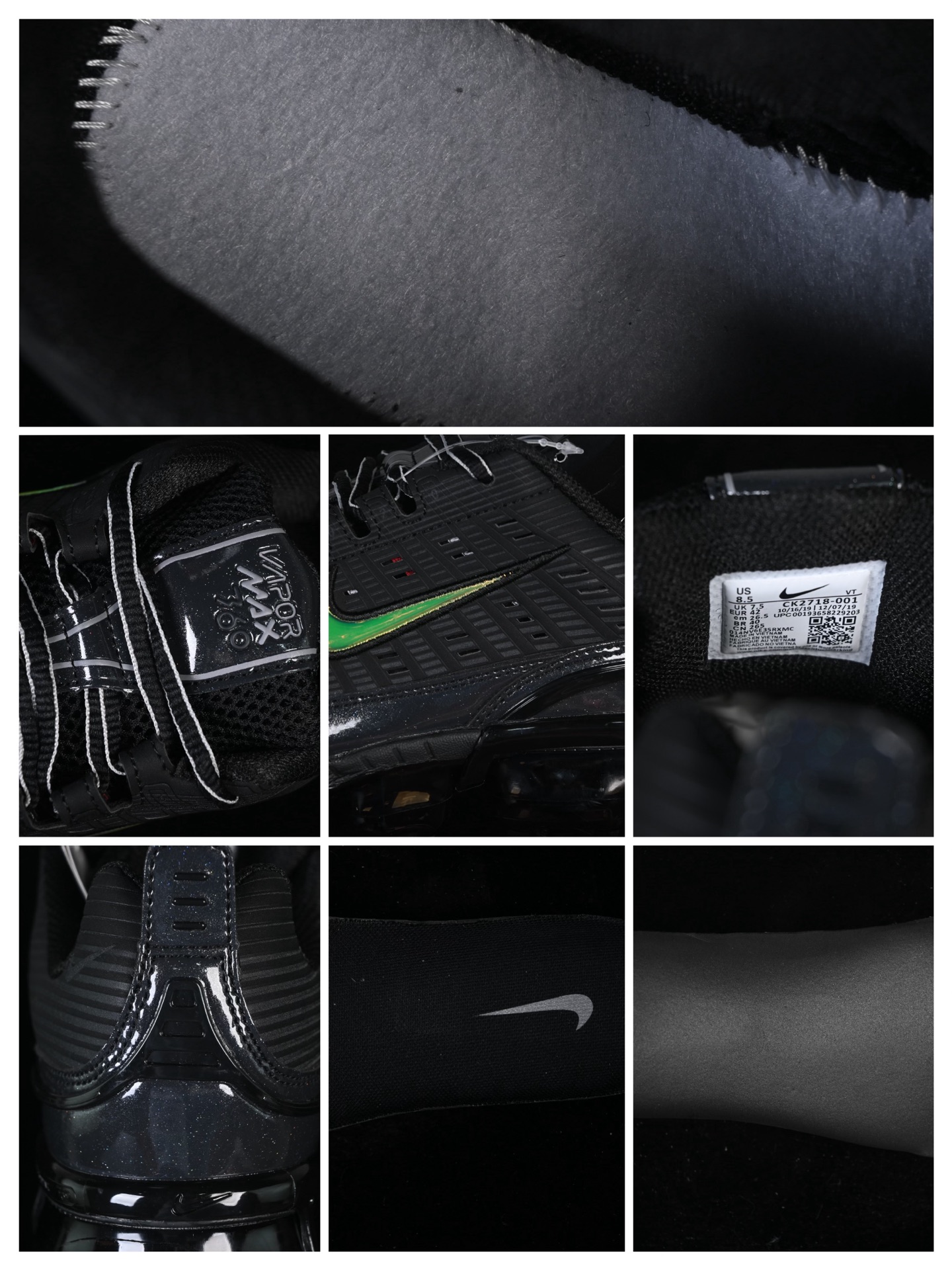 Nike Air Vapormax 360 全掌大气垫透气跑步鞋 CK2718-001#鞋面依旧延续经典