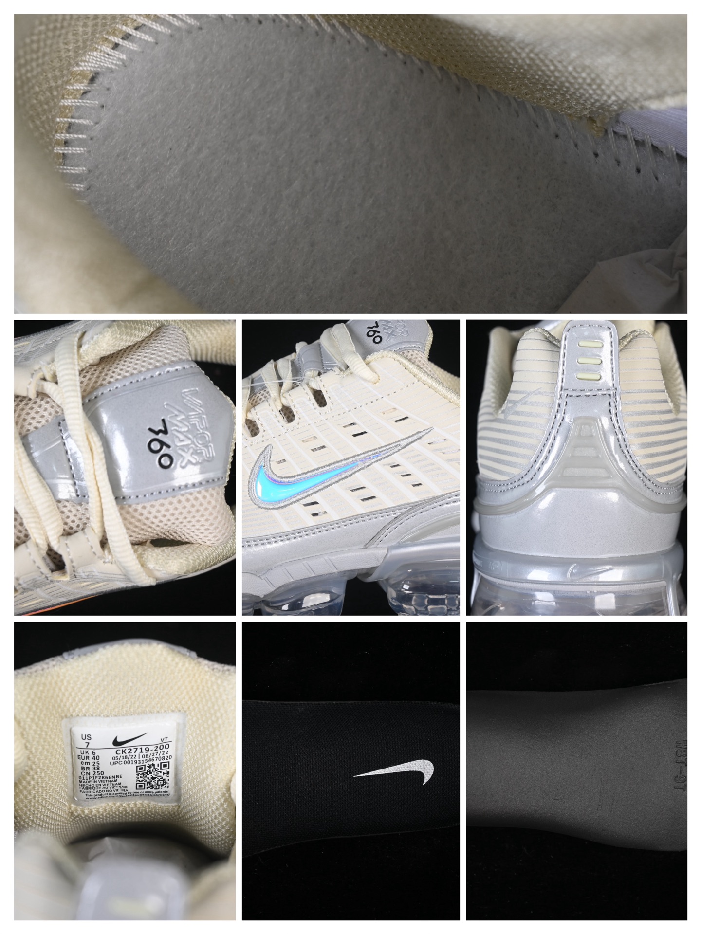 Nike Air Vapormax 360 全掌大气垫透气跑步鞋 CK2719-200#鞋面依旧延续经典