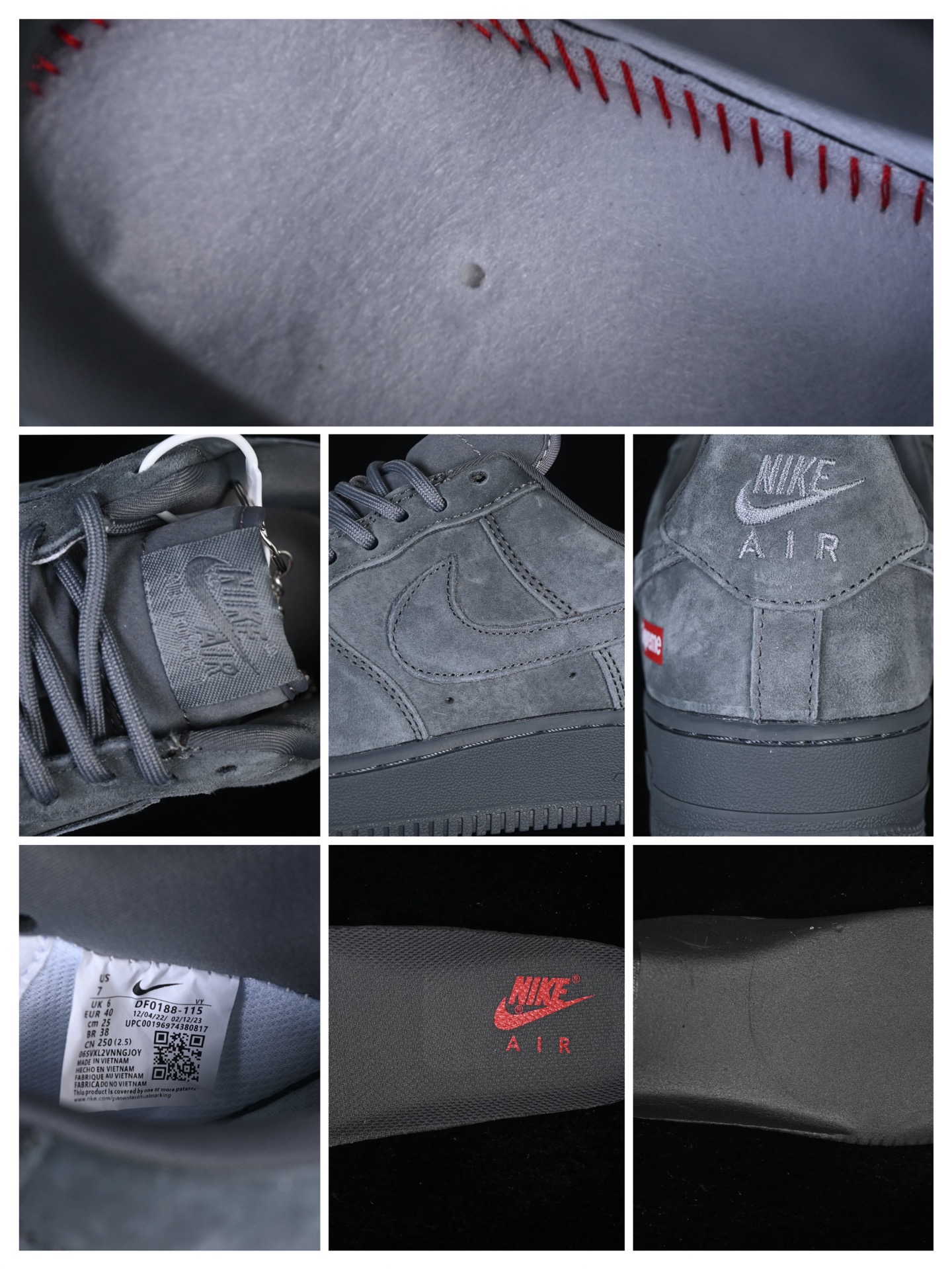 💰280纯原
 Nike Air Force 1'07 Low Supreme联名 全猪八 空军一号低帮休闲板鞋 DF0188-115
#原楦头原纸板 原装鞋盒 定制五金配件 内置全掌气垫 原厂鞋底
尺码：36 36.5 37.5 38 38.5 39 40 40.5 41 42 42.5 43 44 44.5 45 9.D4