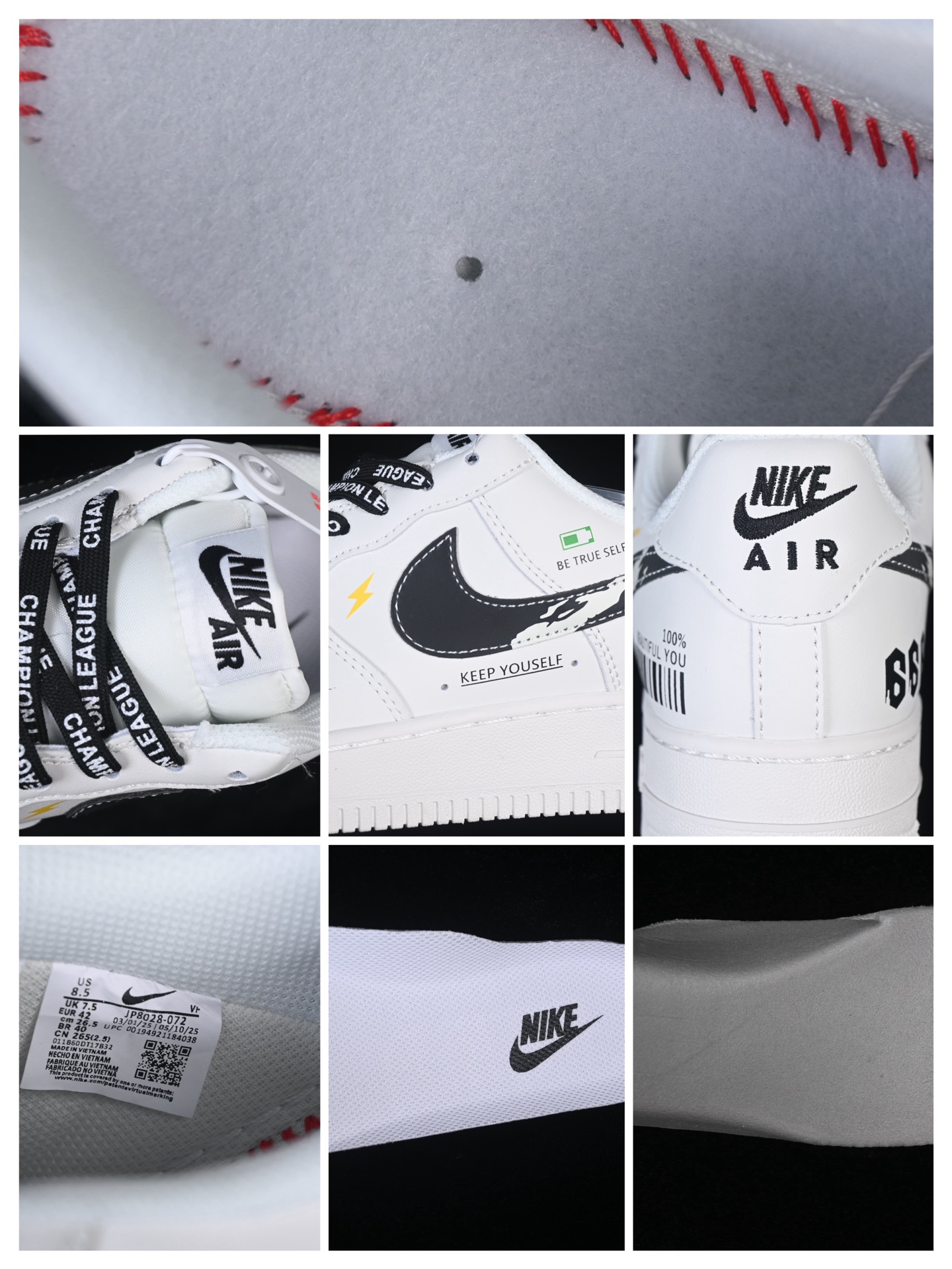 💰280纯原
 Nike Air Force 1 '07 Low 白黑条形码 空军一号低帮休闲板鞋 JP8028-072
#原楦头原纸板 原装鞋盒 定制五金配件 内置全掌气垫 原厂鞋底
尺码：36 36.5 37.5 38 38.5 39 40 40.5 41 42 42.5 43 44 44.5 45 9.D4