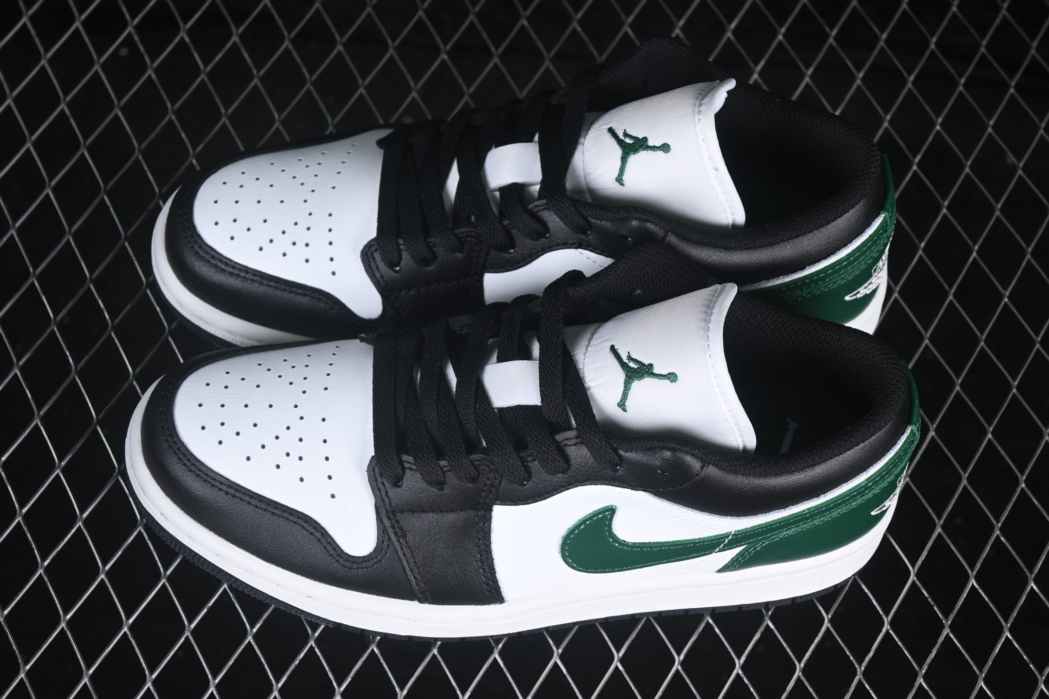 G版纯原 Air Jordan 1 Low AJ1 乔1黑白绿 低帮复古文化篮球鞋 -047 #市售最高品质 原鞋开发 