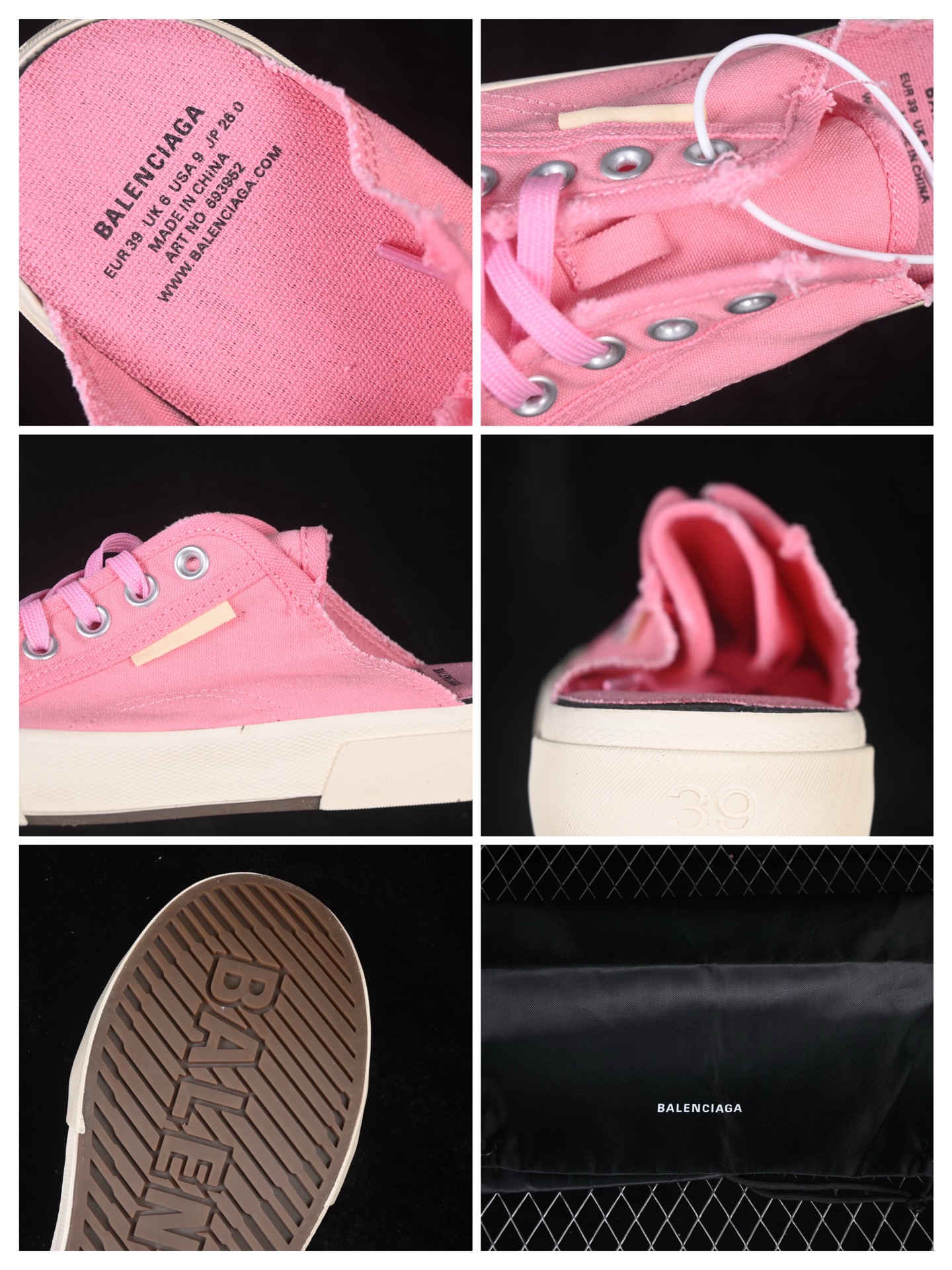 OK版 Balenciaga Paris Low 巴黎世家磨损做旧低帮系带时尚半拖 W3RC35590 尺码：35 36