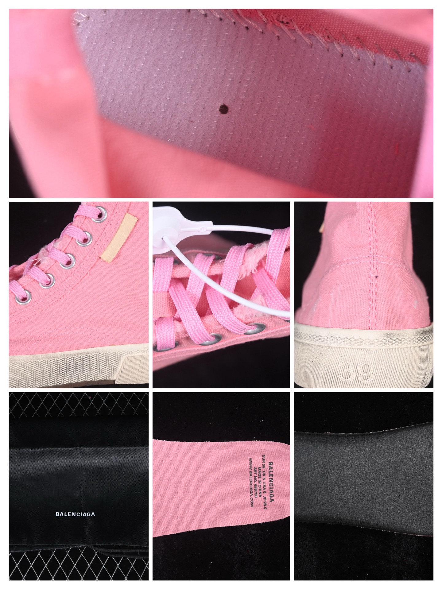 OK版 Balenciaga Paris Hi 巴黎世家磨损做旧高帮系带时尚板鞋 W3RC35592 尺码：35 36 
