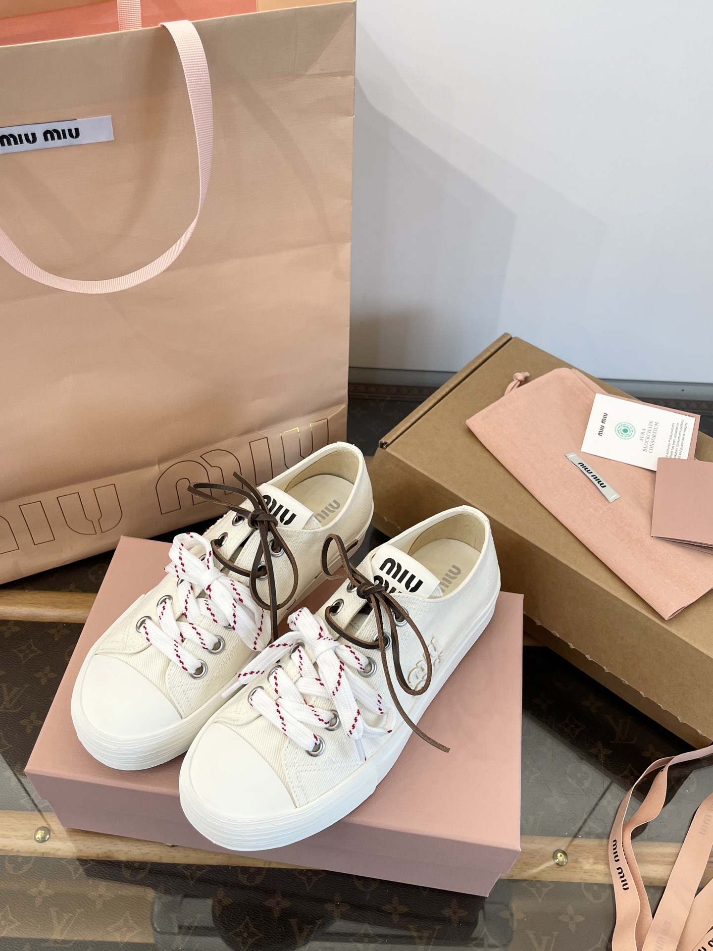 Miu Miu 2025 Lace-Up Canvas Sneakers with Diamond Socks 4 i1755018301757 2205 0 2