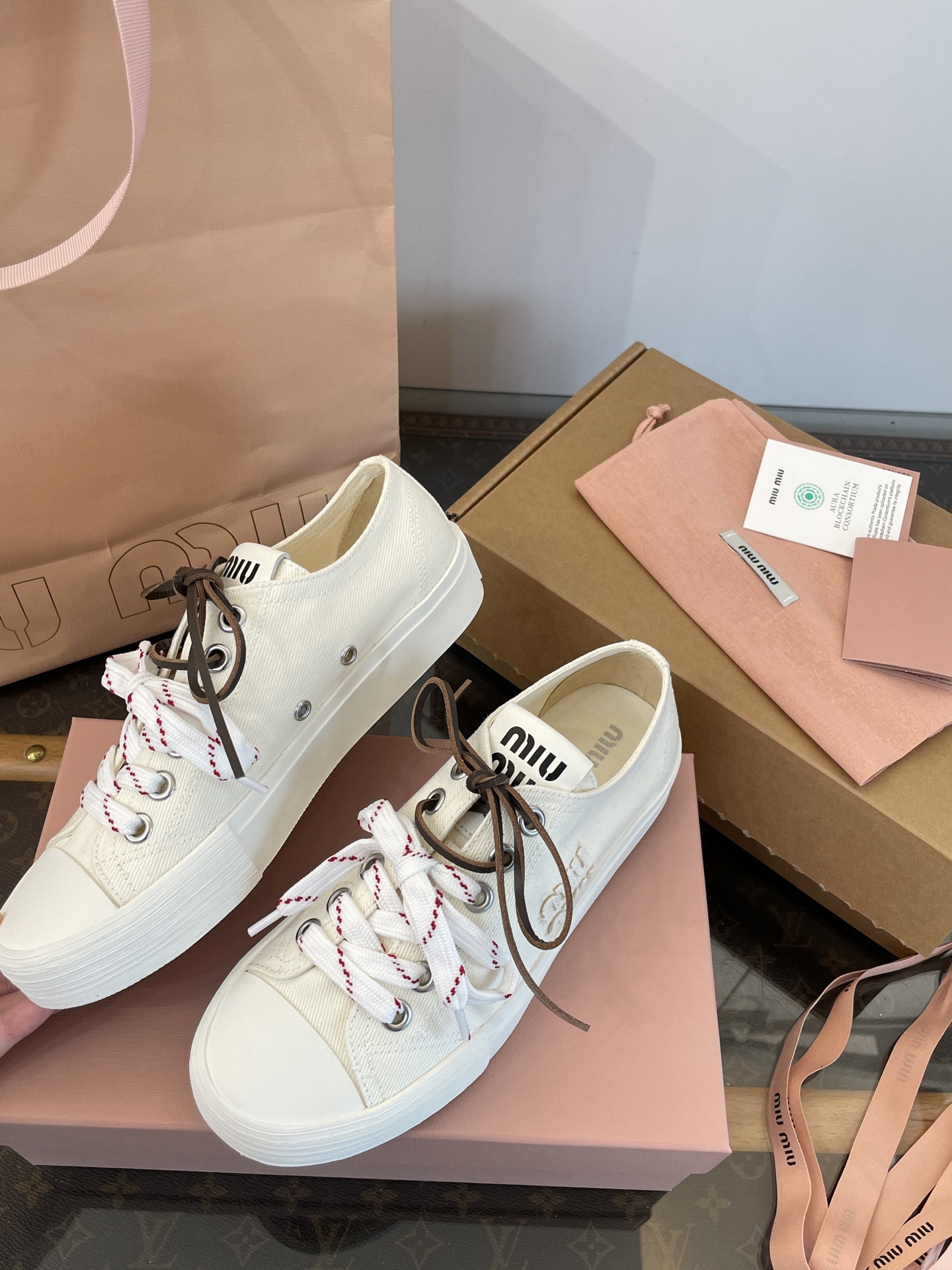 Miu Miu 2025 Lace-Up Canvas Sneakers with Diamond Socks 7 i1755018301794 3937 0 5