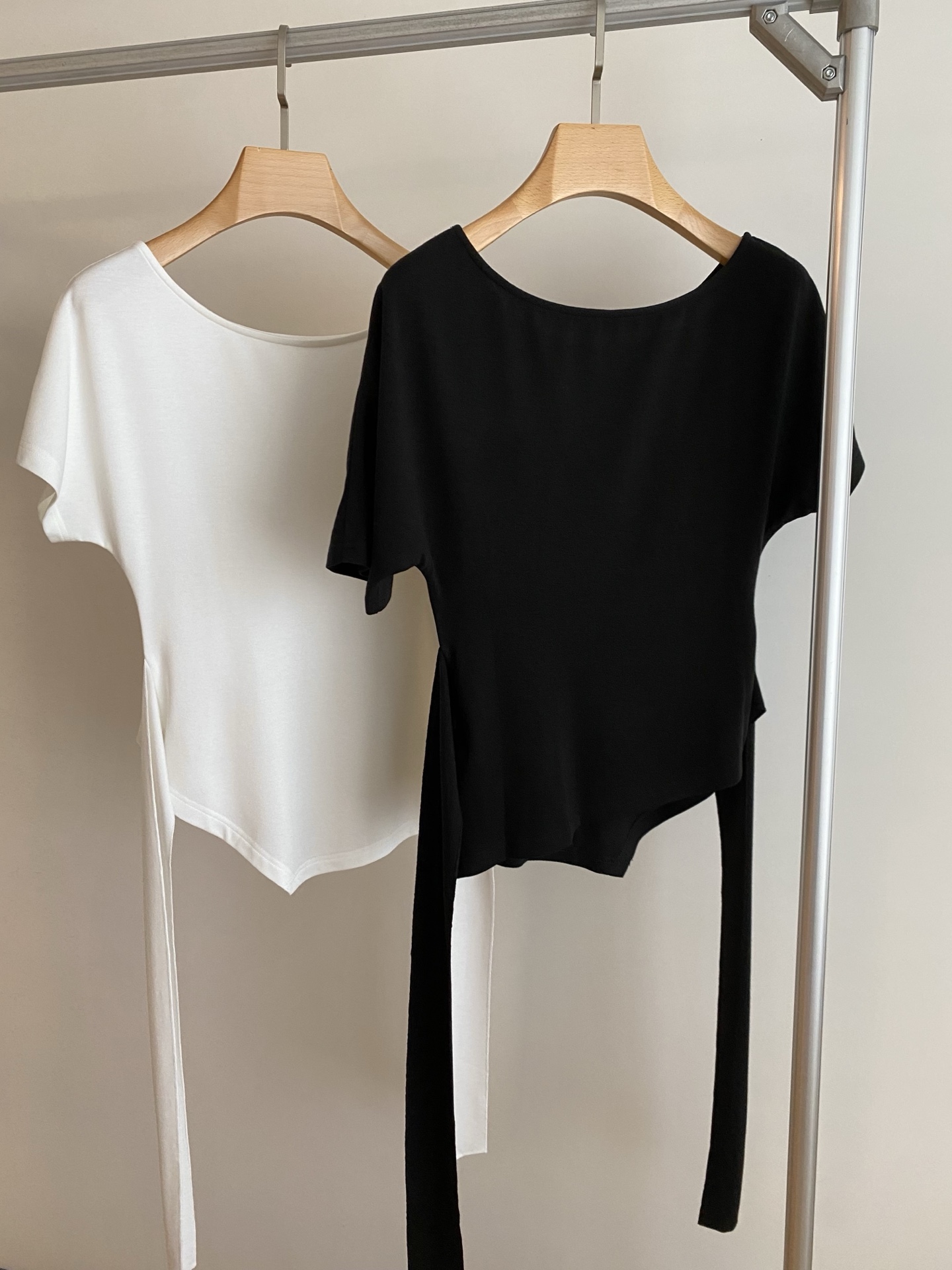 Stylish Women's Cotton One-Shoulder Tie T-Shirt - Comfortable & Trendy 2 i1747301407518 9863 0 0
