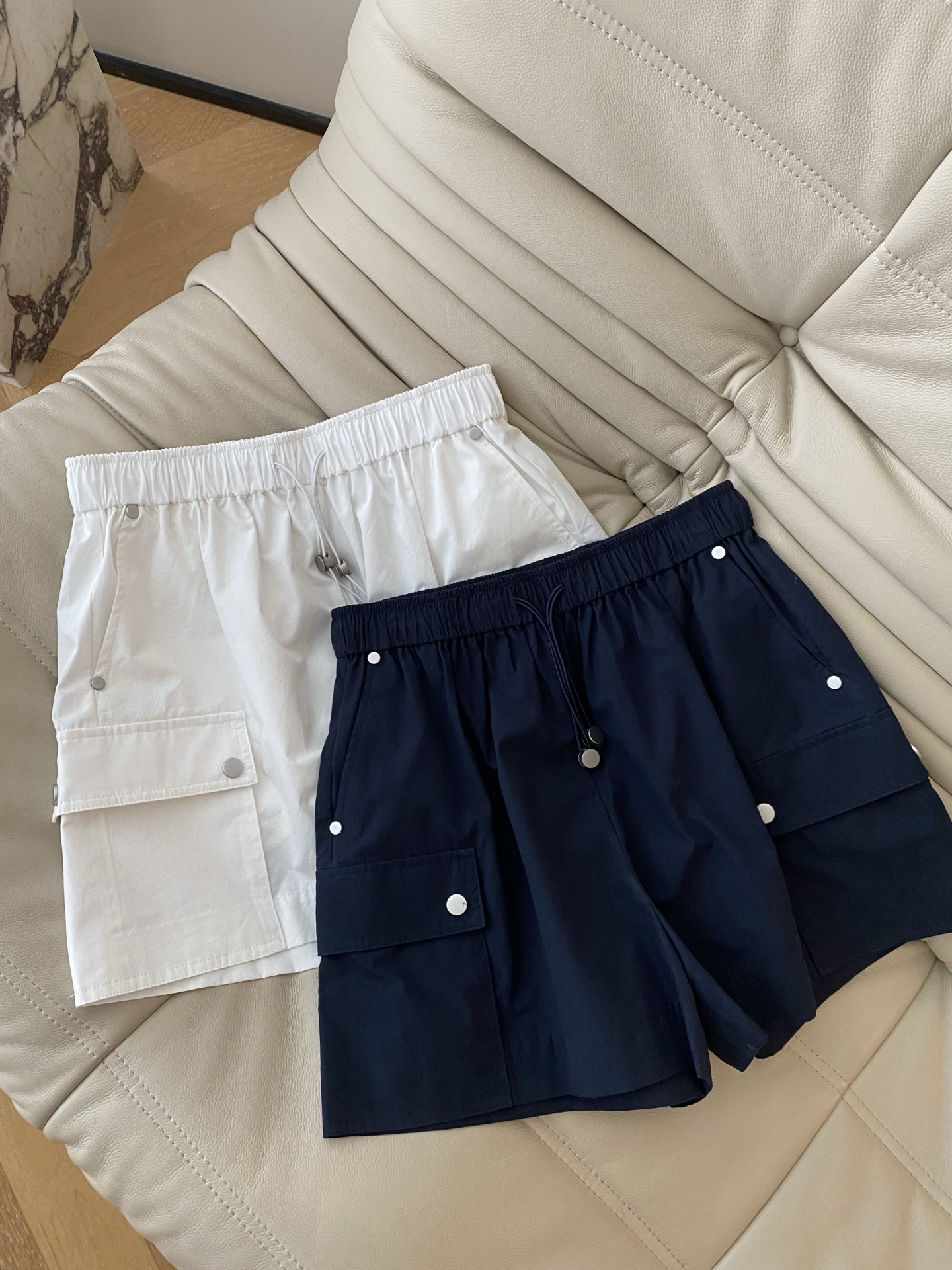High Waist Elastic Drawstring Design Casual Shorts, Women's Summer Fashion 2 i1747903006828 2237 0 0