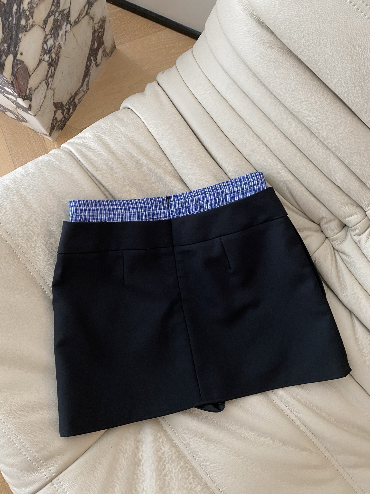 High Waist Grid Patchwork Mini Skirt, Slim Fit, Built-in Shorts 4 i1748336394037 2702 0 2