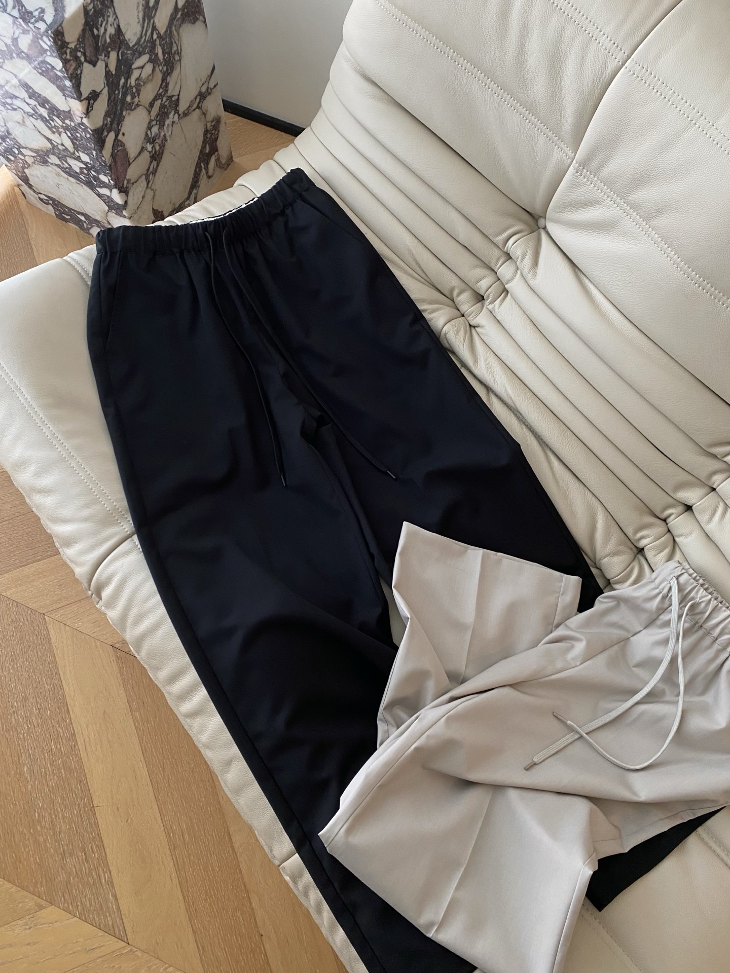 MM6 Maison Margiela Wool-Blend Straight-Leg Pants Elastic Waist Casual Trousers 3 i1748336704928 9057 0 1