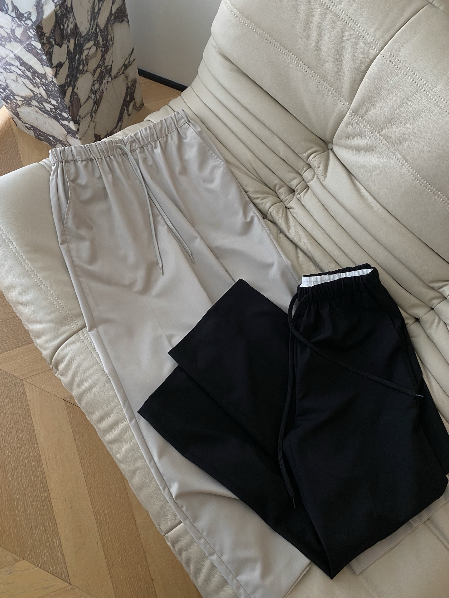 MM6 Maison Margiela Wool-Blend Straight-Leg Pants Elastic Waist Casual Trousers 2 i1748336706374 3741 0 0