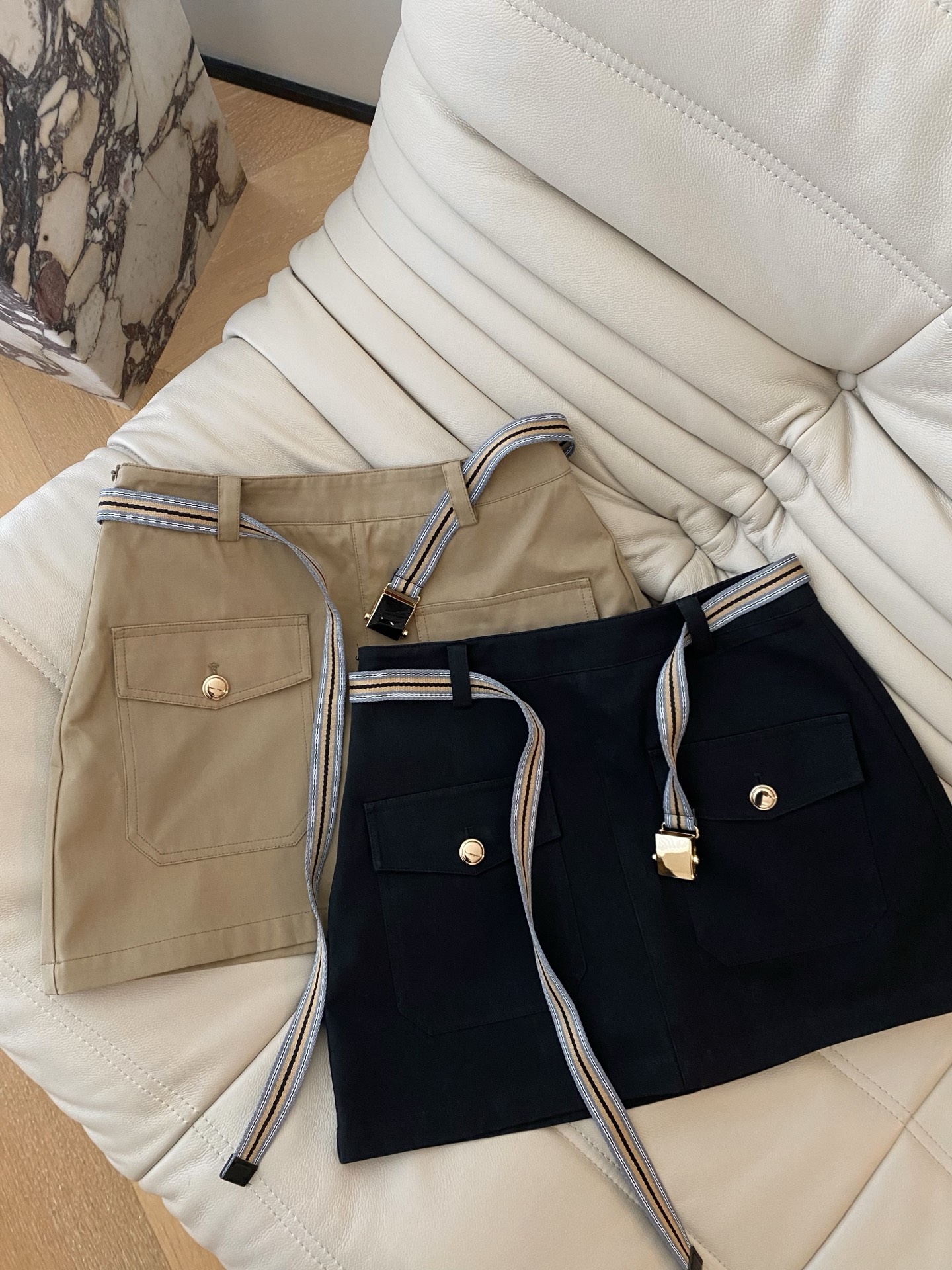Retro Cargo Mini Skirt with Double Pockets - High Waist A-Line, Two Colors 2 i1749461273376 2603 0 0