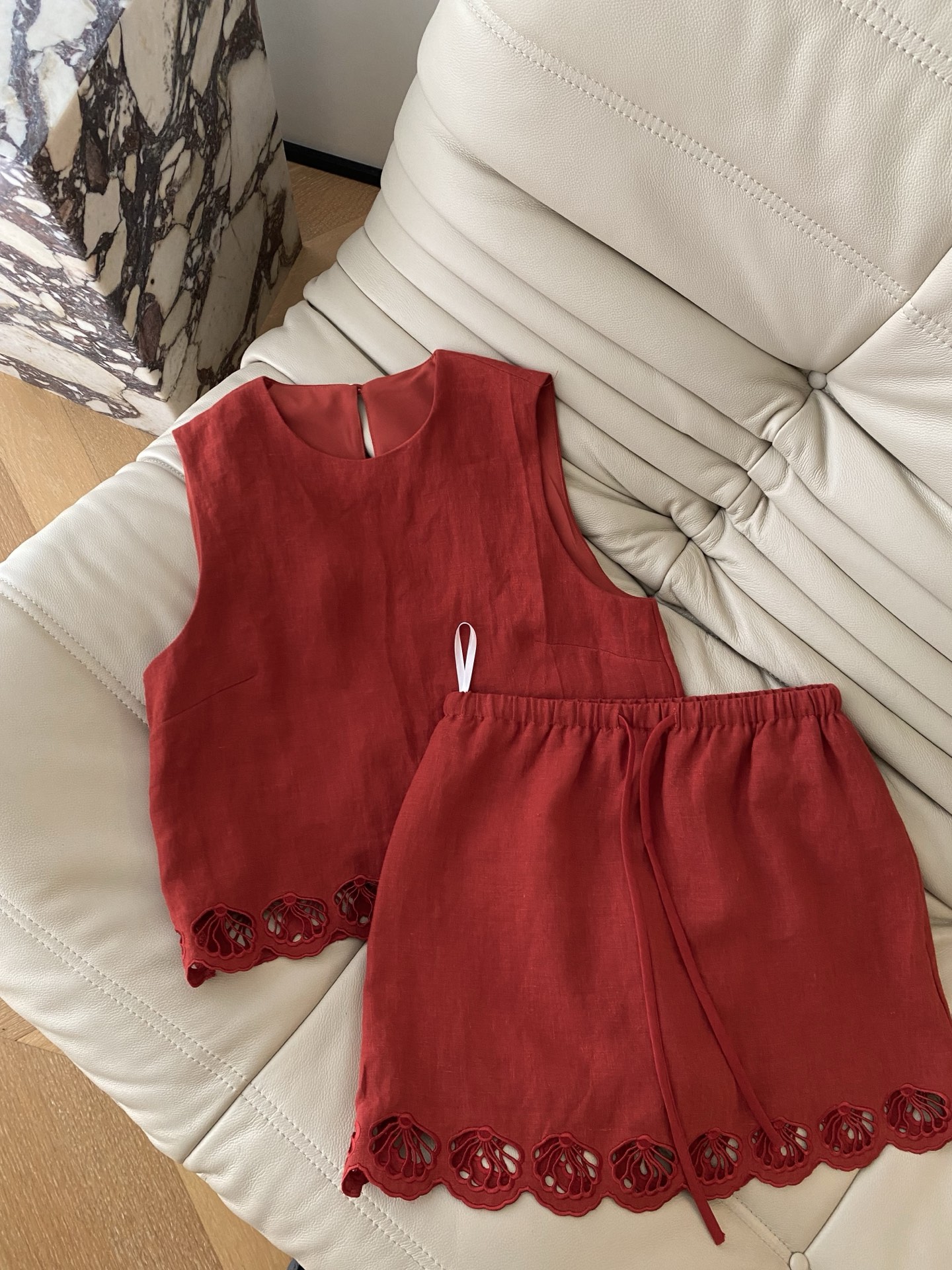 Elegant Linen Vest and Skirt Set with Scalloped Detail 3 i1749544424206 8927 0 1