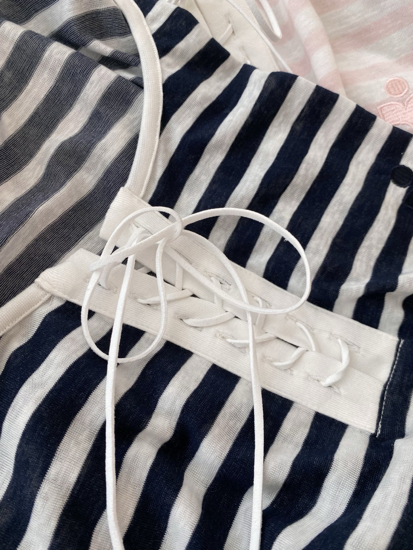 Striped Sun Protection Top with Tie Detail - High Elasticity Cotton 6 i1752487226156 434 0 4