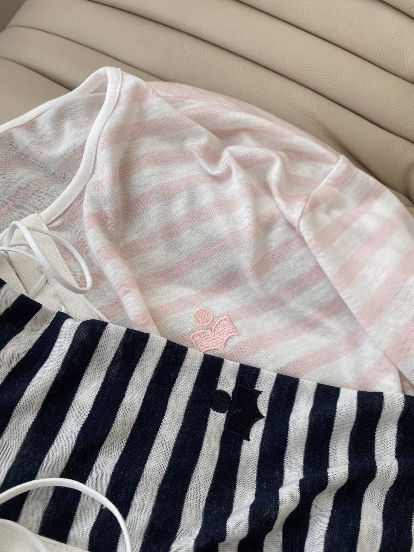 Striped Sun Protection Top with Tie Detail - High Elasticity Cotton 5 i1752487226212 3396 0 3
