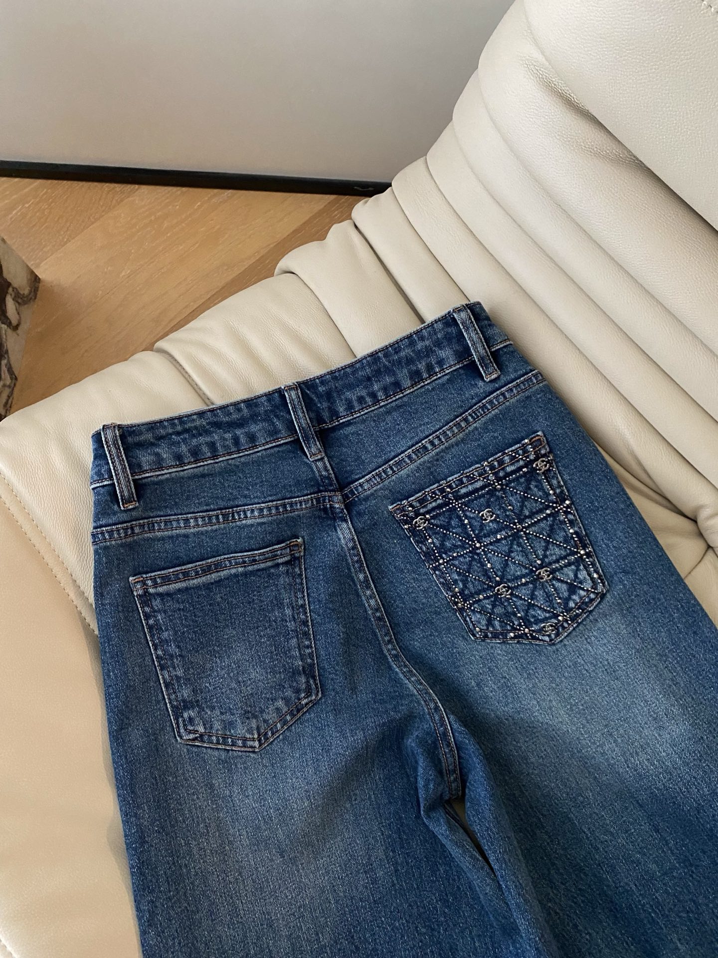 High-Waisted Straight-Leg Jeans with Custom Colorful Rhinestone Embellishments 8 i1755603029163 8780 0 6