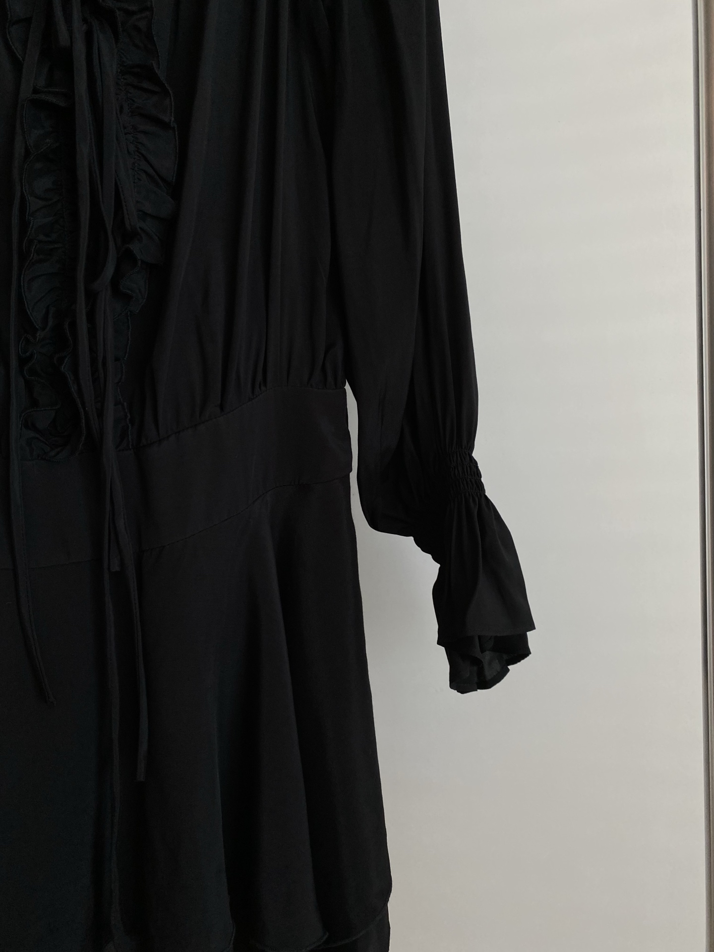 Elegant Off-Shoulder Silk Blend Dress with Ruffle and Rose Detail 6 i1755771675074 886 0 4