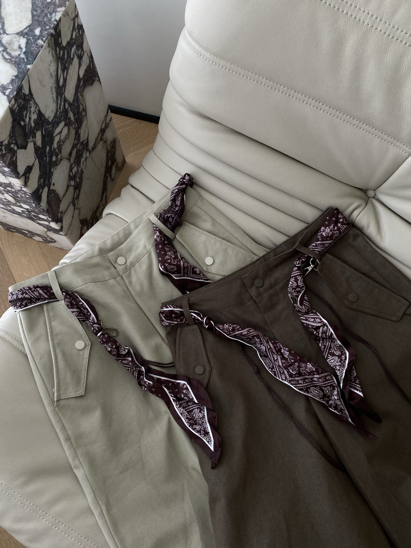 Vintage Cargo Pants with Scarf Belt - Slim Fit, Stylish & Comfortable 5 i1756033346908 1496 0 3