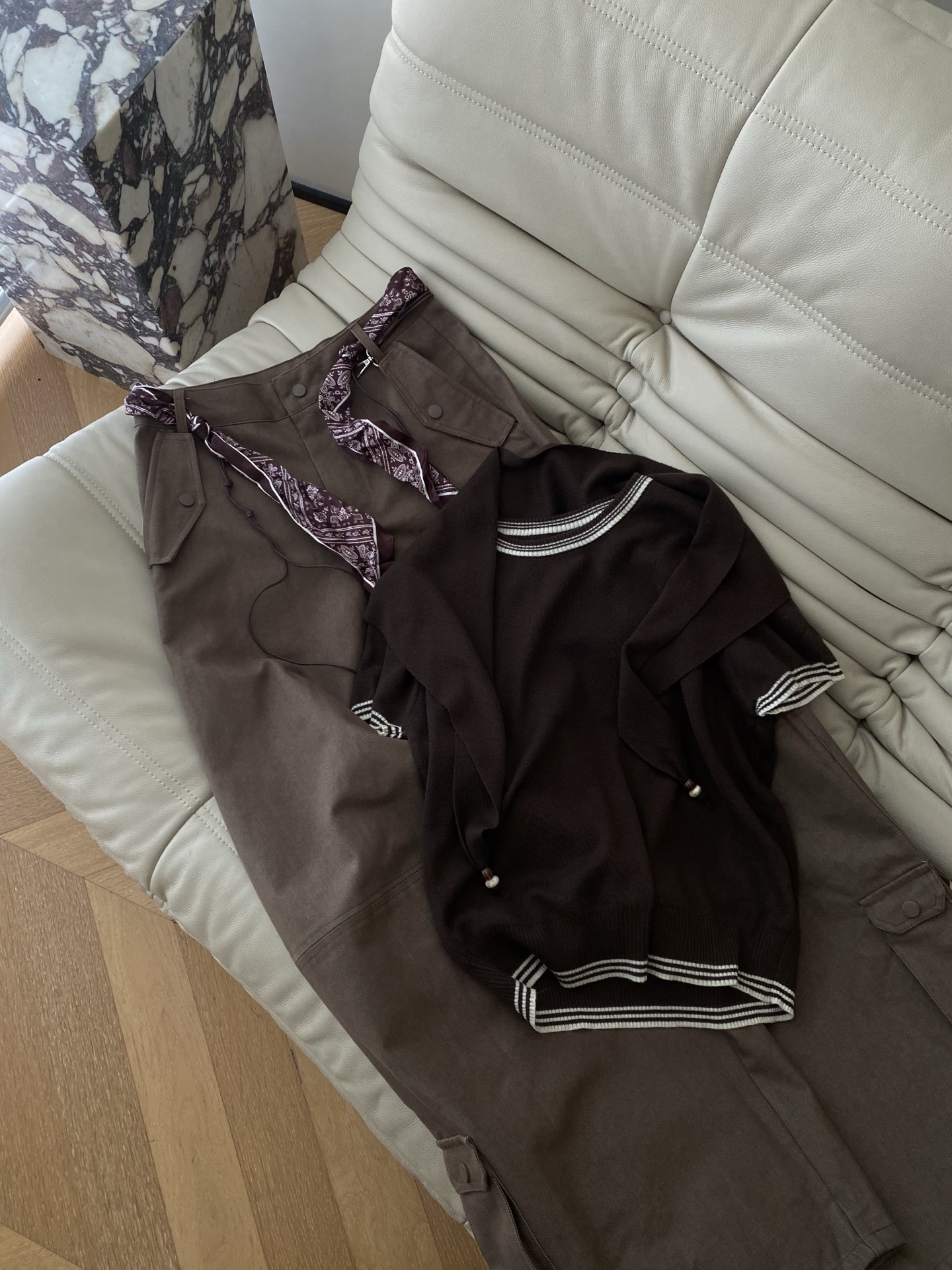 Vintage Cargo Pants with Scarf Belt - Slim Fit, Stylish & Comfortable 4 i1756033346908 177 0 2