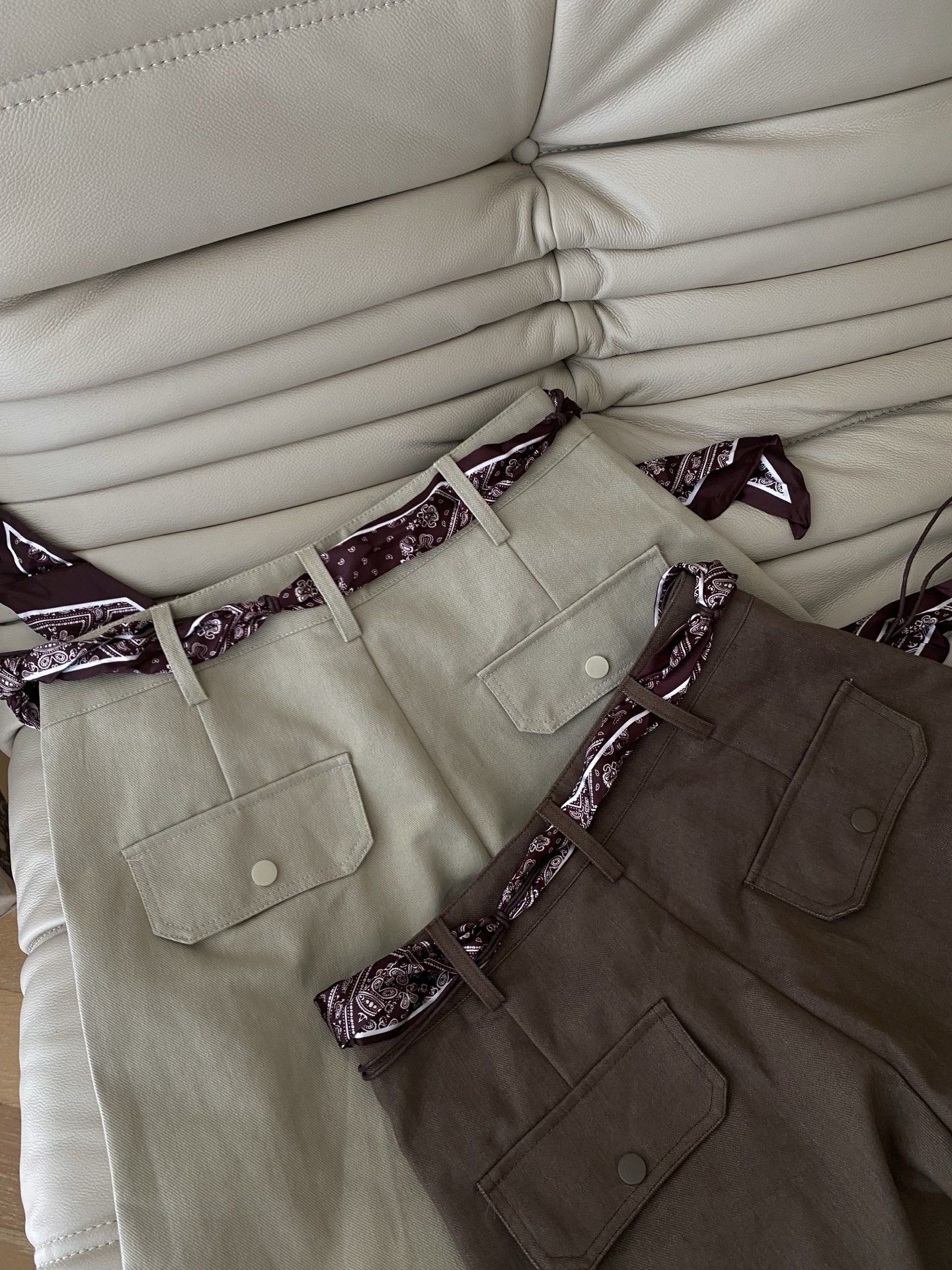 Vintage Cargo Pants with Scarf Belt - Slim Fit, Stylish & Comfortable 9 i1756033346908 2198 0 7