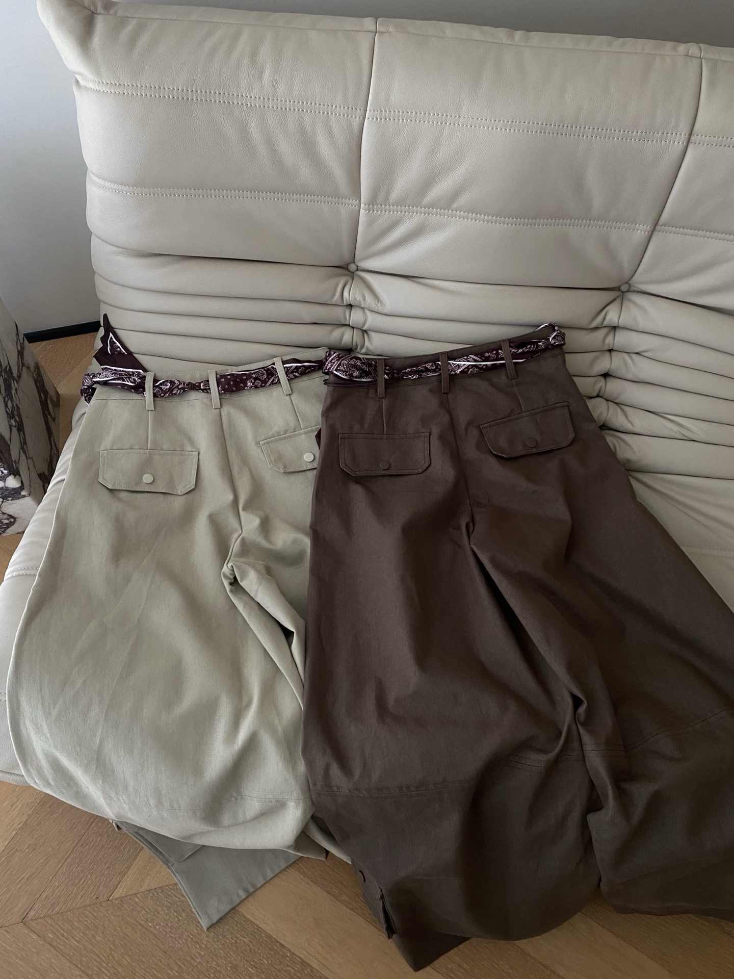Vintage Cargo Pants with Scarf Belt - Slim Fit, Stylish & Comfortable 8 i1756033346908 751 0 6