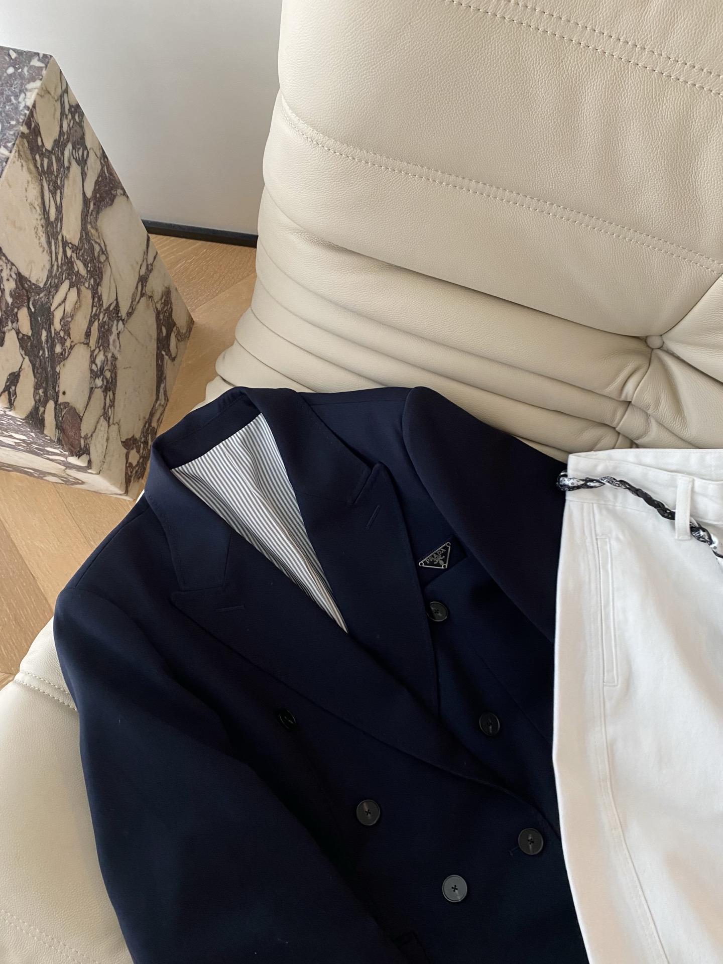 Prada Wool Blend Blazer - Navy Blue, Double Breasted, Classic Fit 3 i1756114156594 4325 0 1
