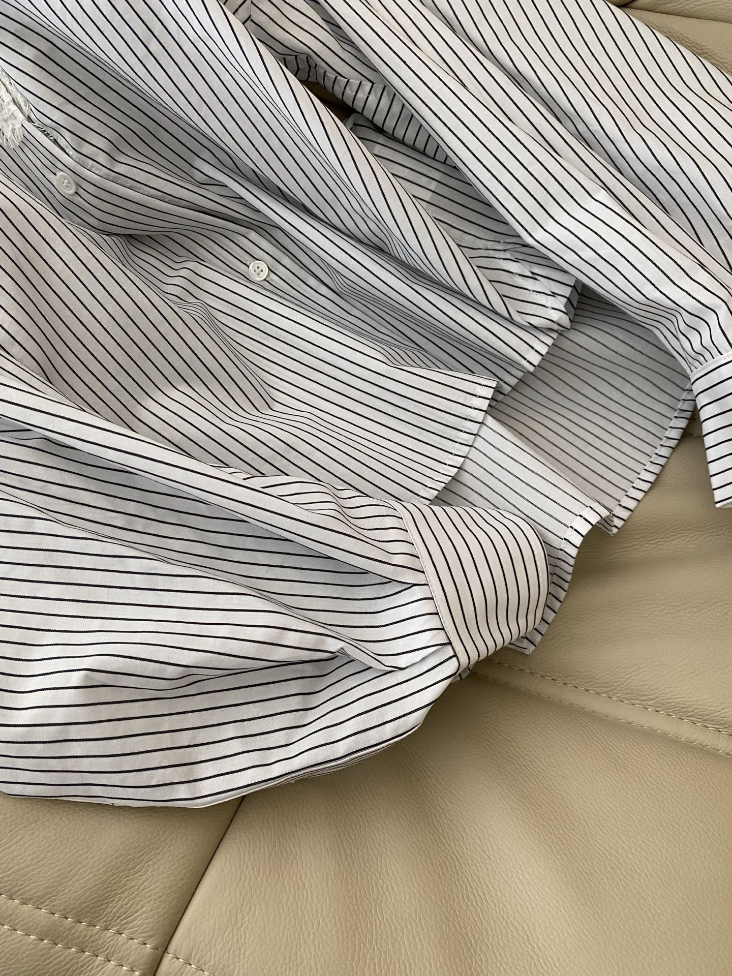 French Lace Striped Blouse, V-Neck, Slim Fit, Lightweight Cotton Shirt 6 i1756197316413 2996 0 4