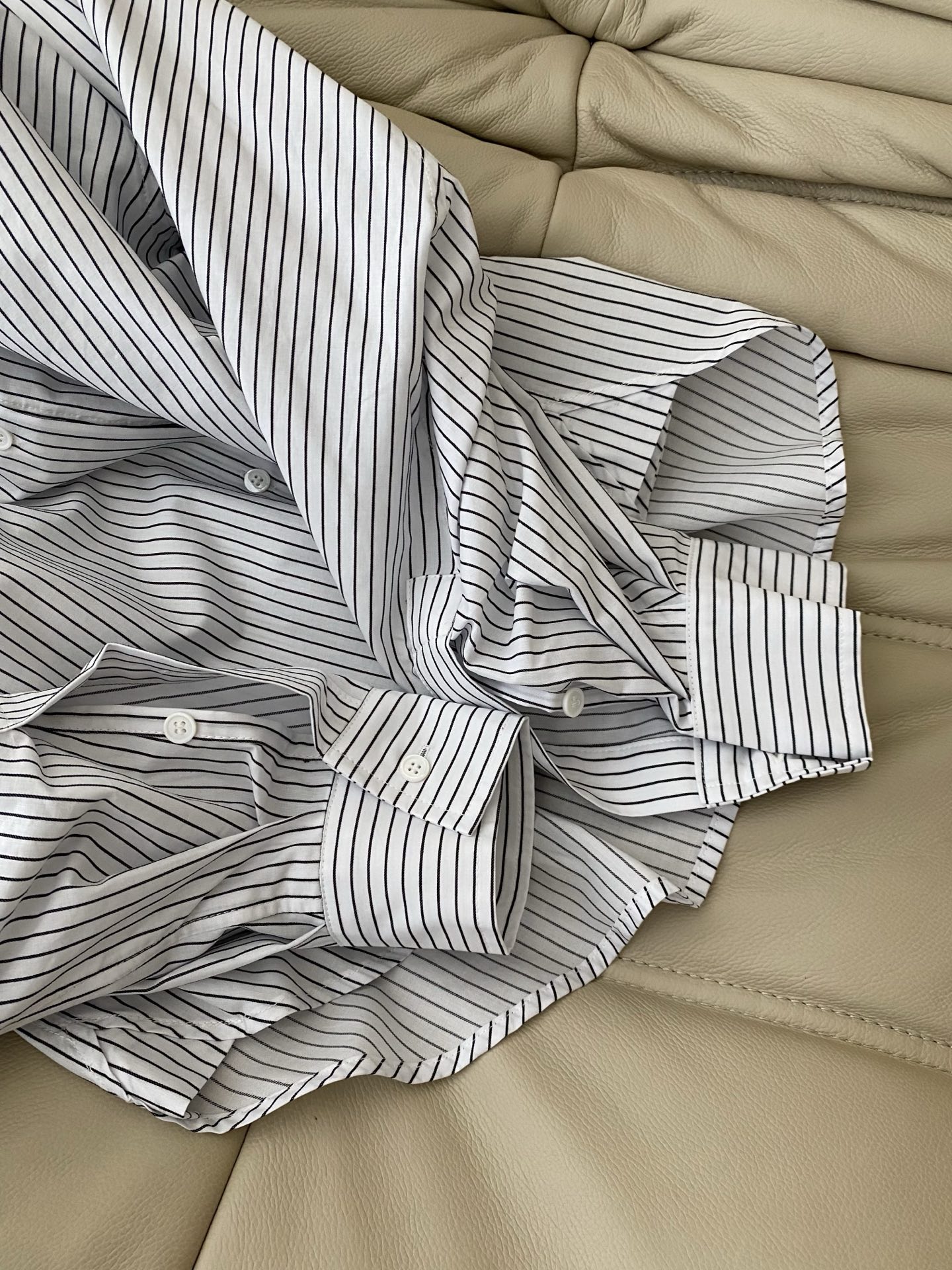 French Lace Striped Blouse, V-Neck, Slim Fit, Lightweight Cotton Shirt 7 i1756197316538 369 0 5